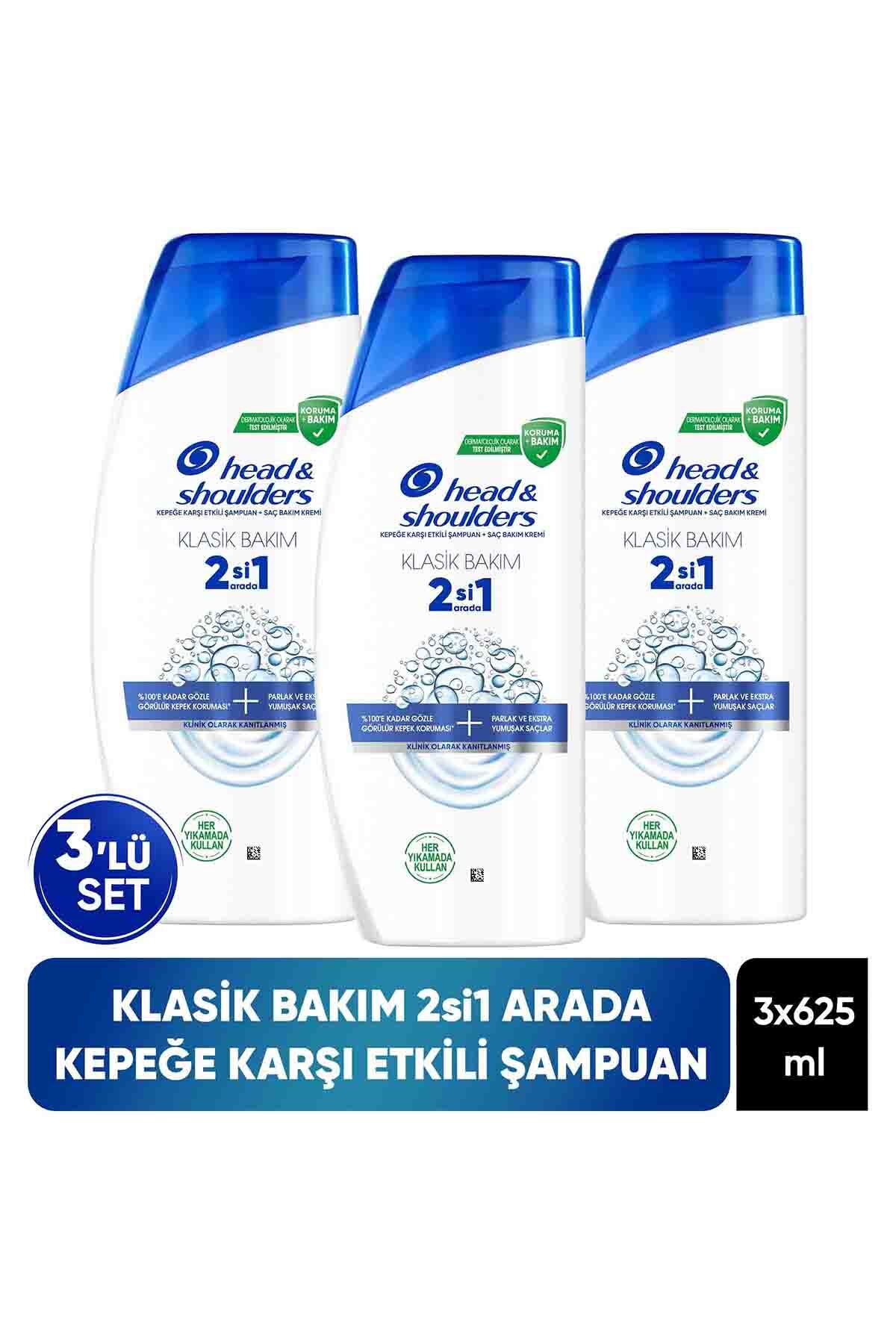 Head & Shoulders 2'si 1 Arada Klasik Bakım Kepek Karşıtı Şampuan 625ml x 3 Adet