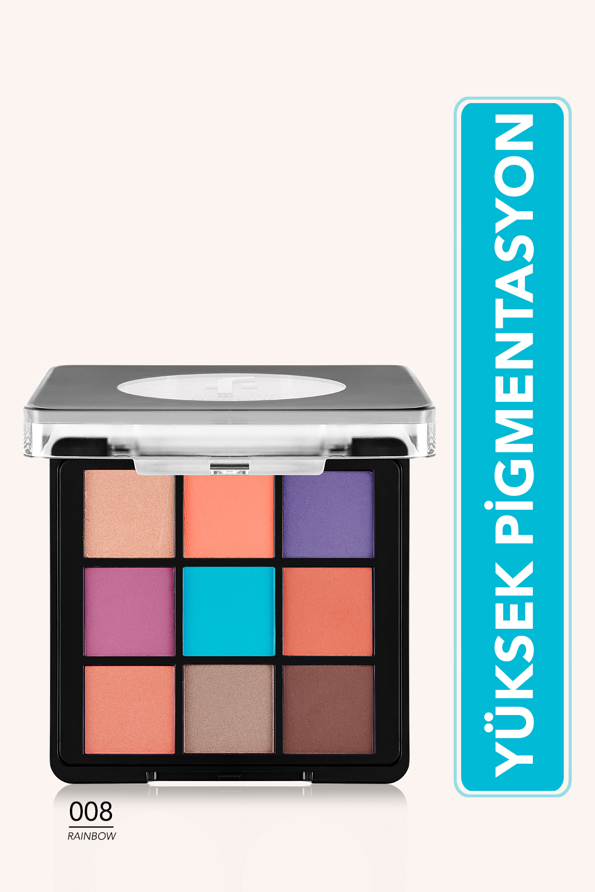 Flormar Mat & Işıltılı Kremsi Far Paleti - Eye Shadow Palette - 008 Rainbow