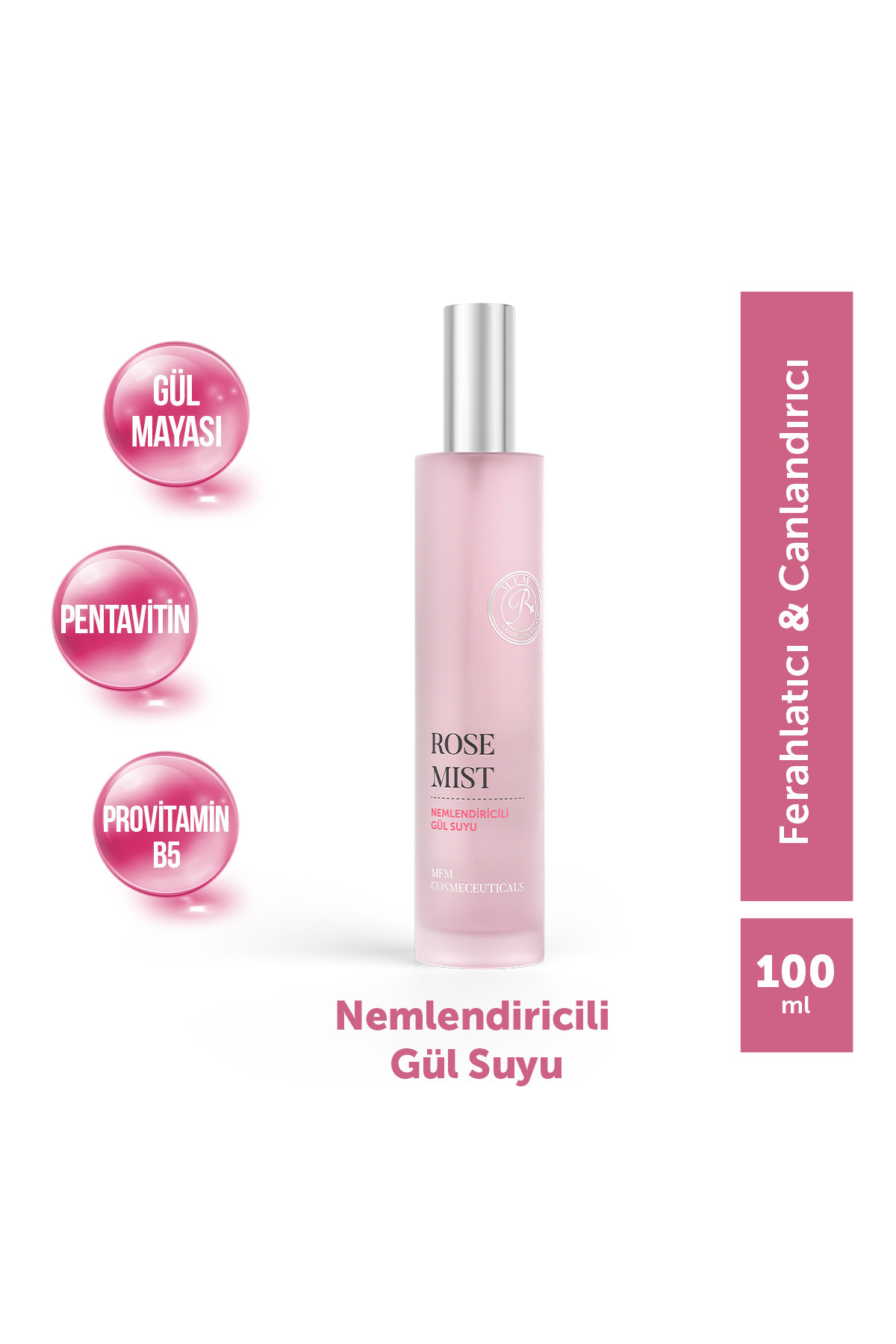 MFM COSMECEUTICALS MFM Rose Mist Nemlendiricili Gül Suyu | Pentavitin® & D-Panthenol İçerikli, Gözenek Sıkılaştırıcı