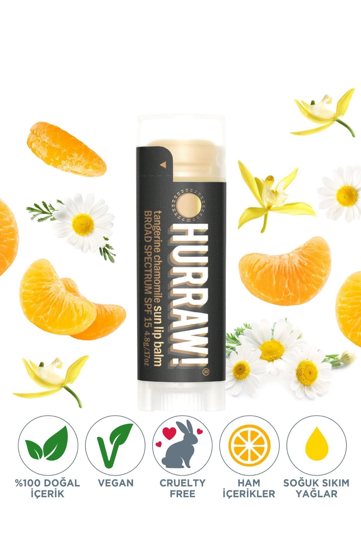 Hurraw Sun Lip Balm Güneş Koruyuculu Spf15 4.8g