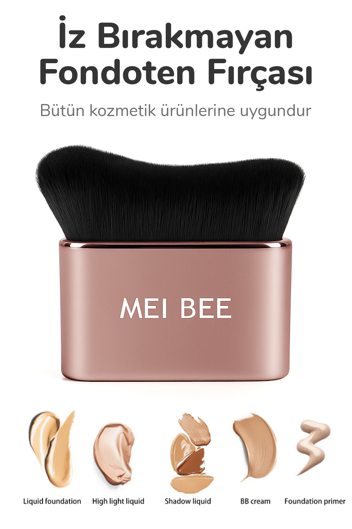 mei Bee Vegan Yüz Ve Vücut Fondöten Fırçası Bronzlaşma Fondoten fırçası Face and Body Makeup Brush