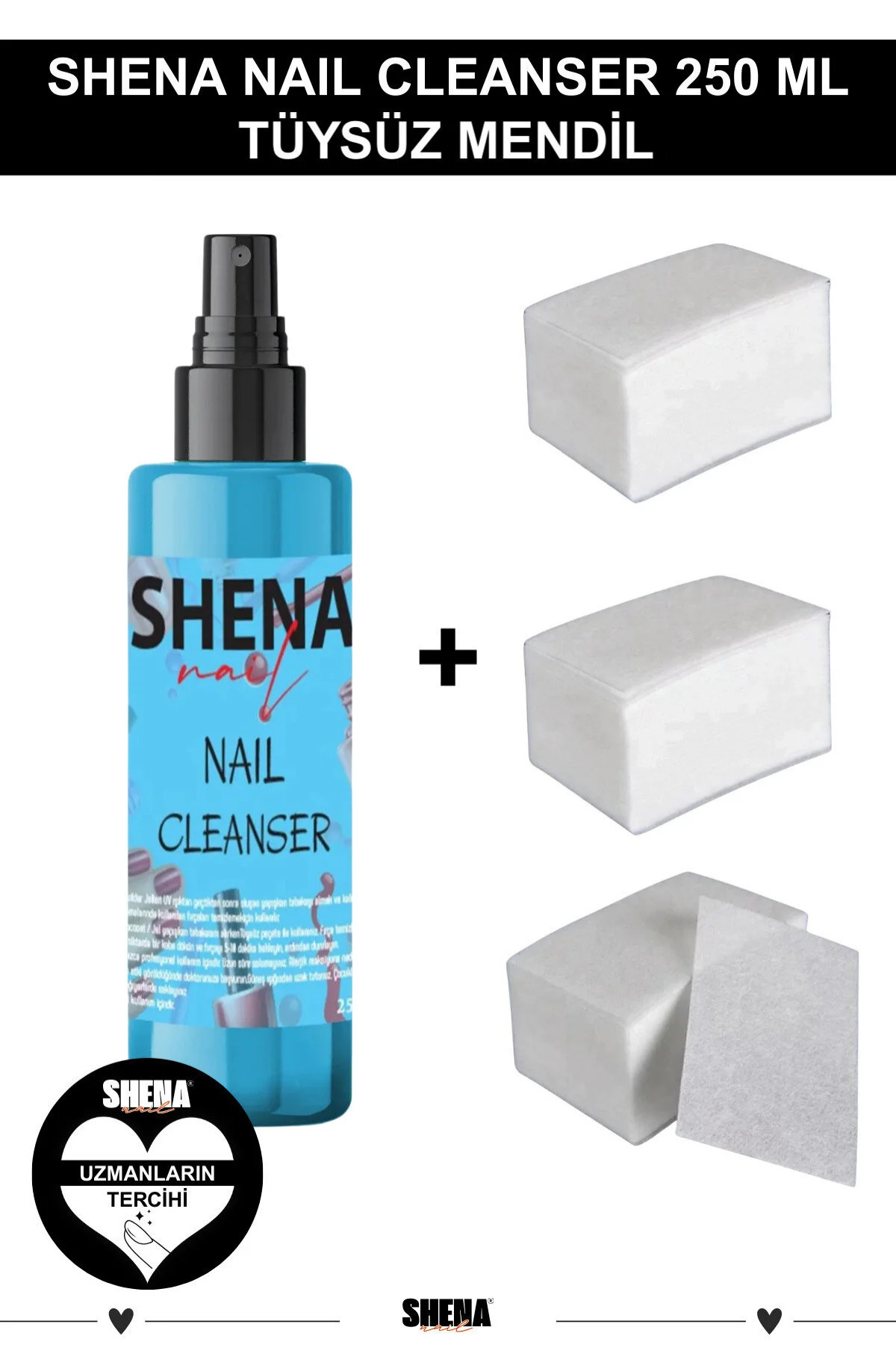 Shena Kalıcı Oje, Protez Tırnak Jel, Kat, Yapışkan Tabaka Temizleyici Cleanser - Tüysüz Mendil Seti