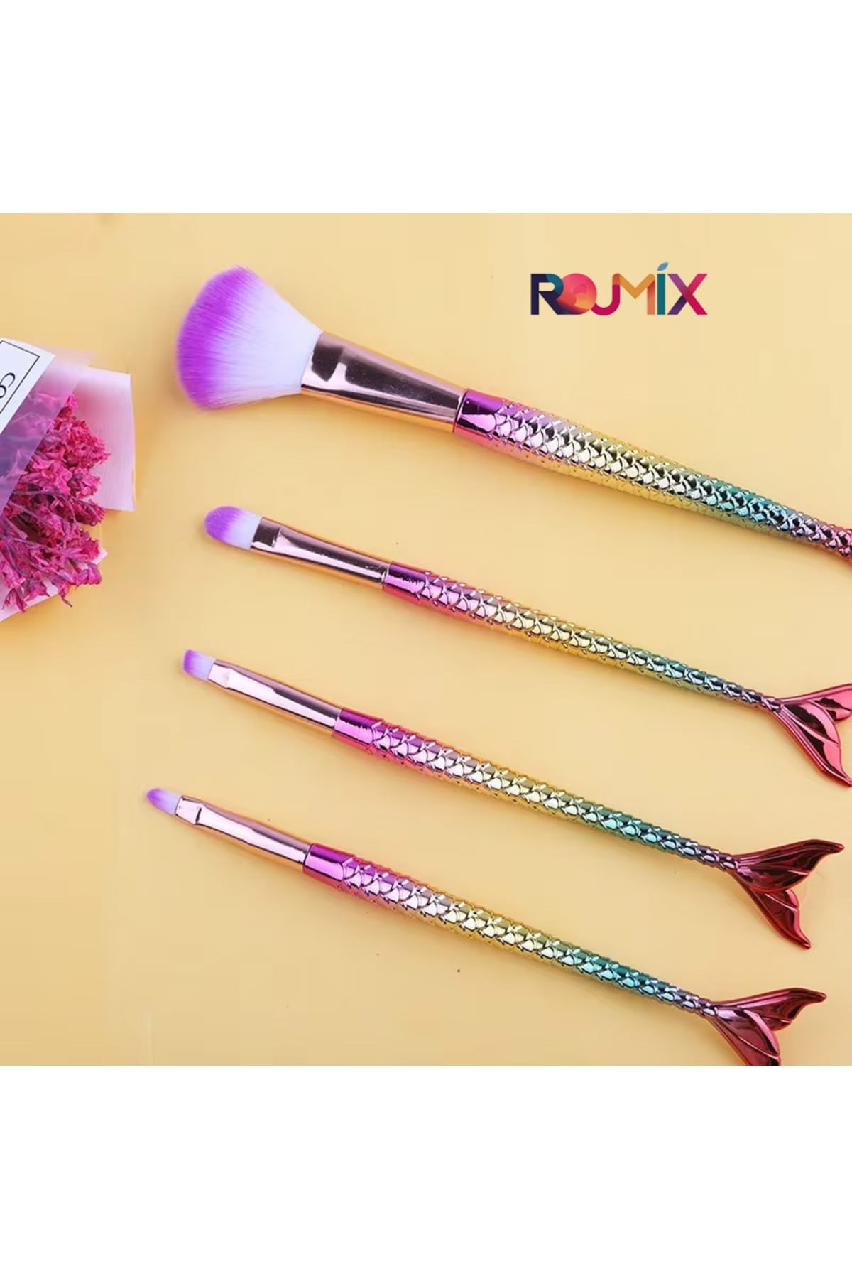 Rojmix 4'lü Balık Fırça Seti Gökkuşağı
