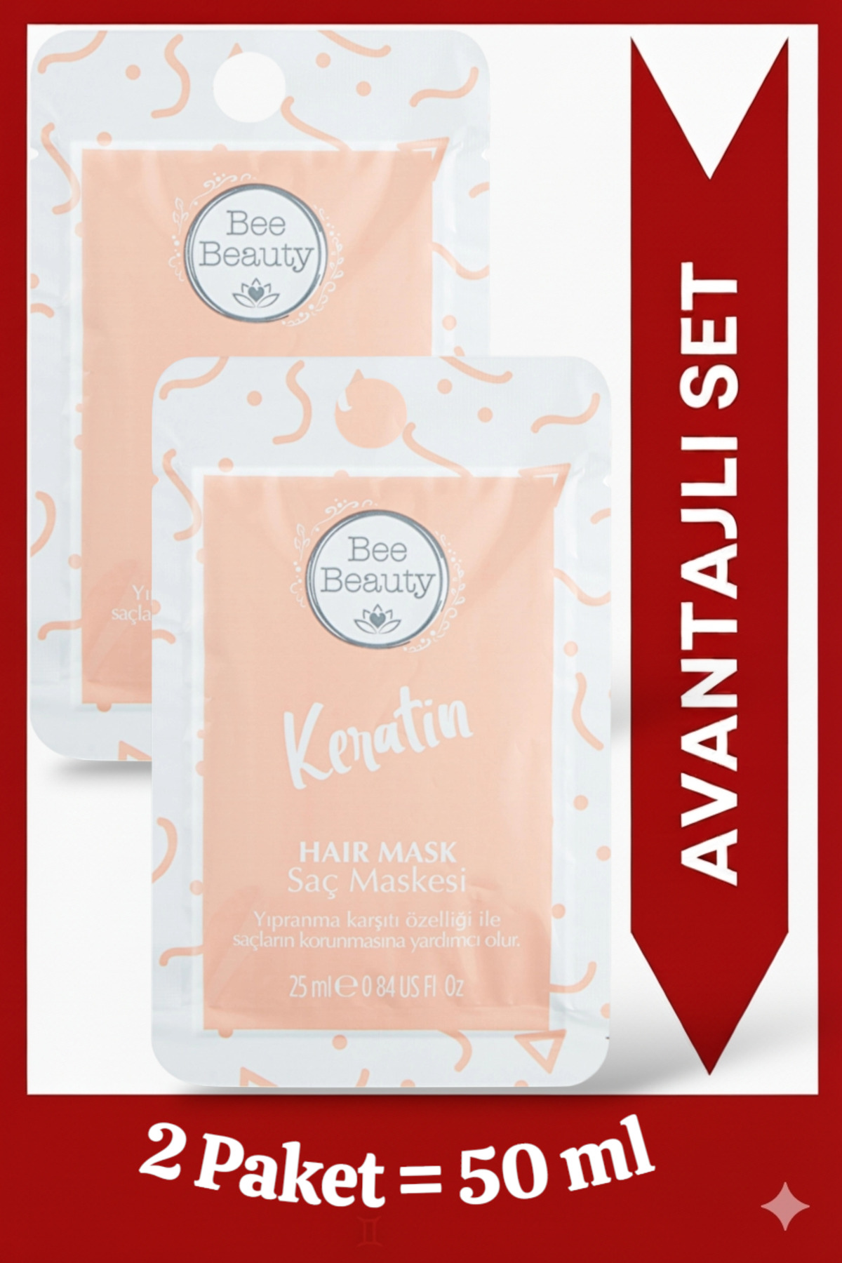 Bee Beauty Keratin Saç Maskesi 25 ml x 2 adet