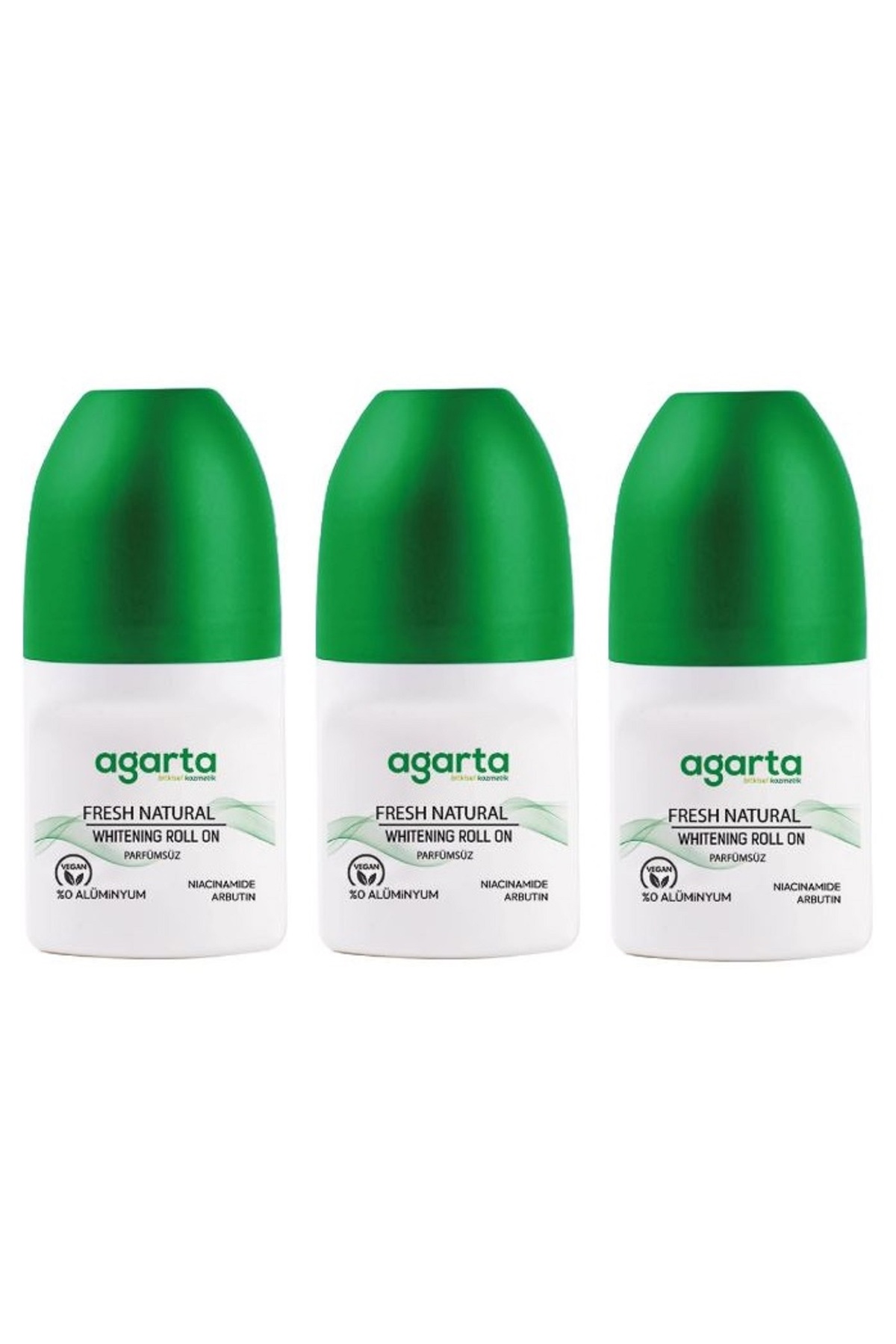 Agarta Doğal Ter Kokusu Önleyici Parfümsüz 24 Saat Etkili Unisex Natural Roll-On 50 Ml x 3 Adet