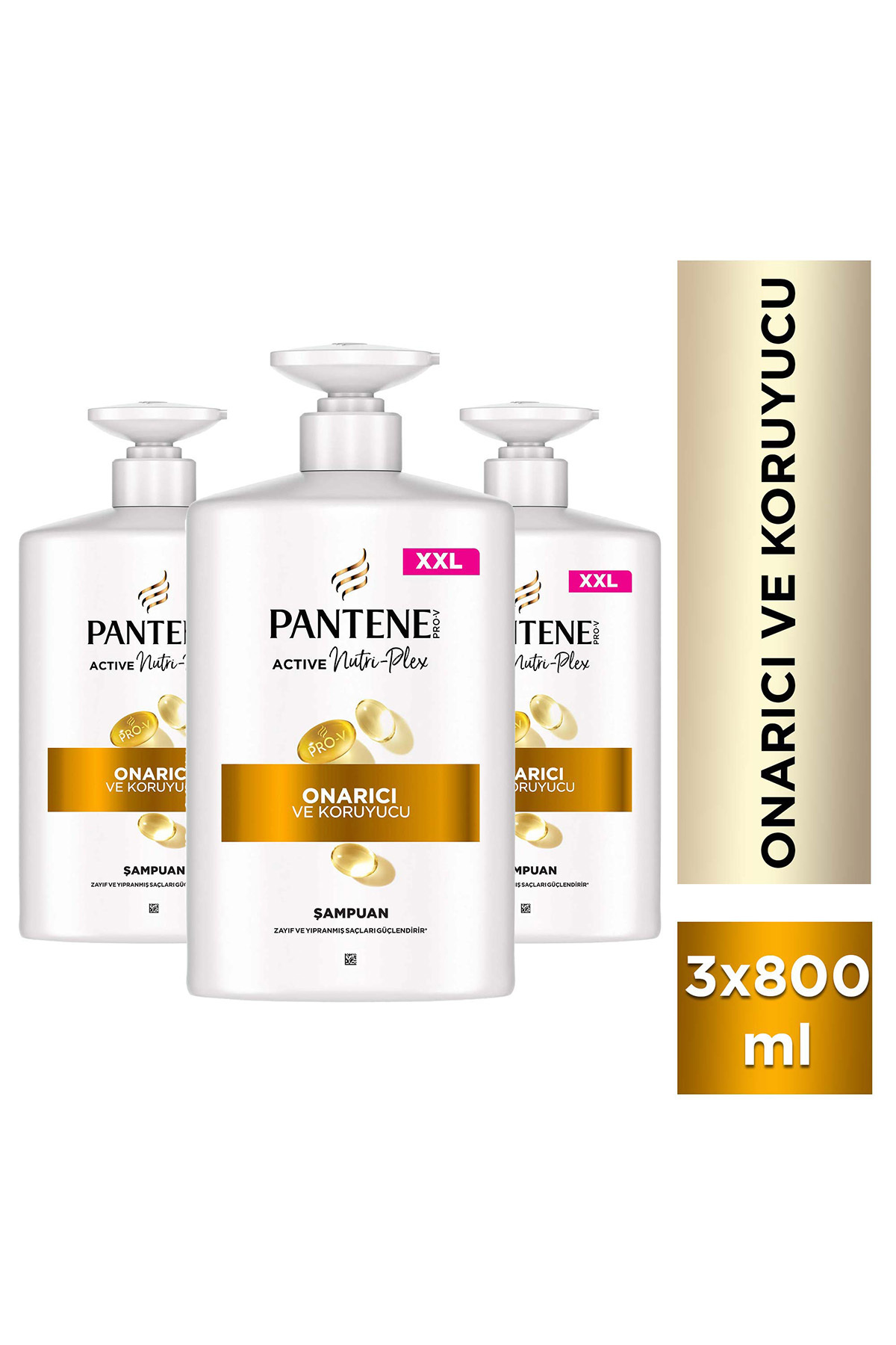 Pantene Pro-V Onarıcı & Koruyucu Şampuan 800ml Pompalı Şişe x 3 Adet