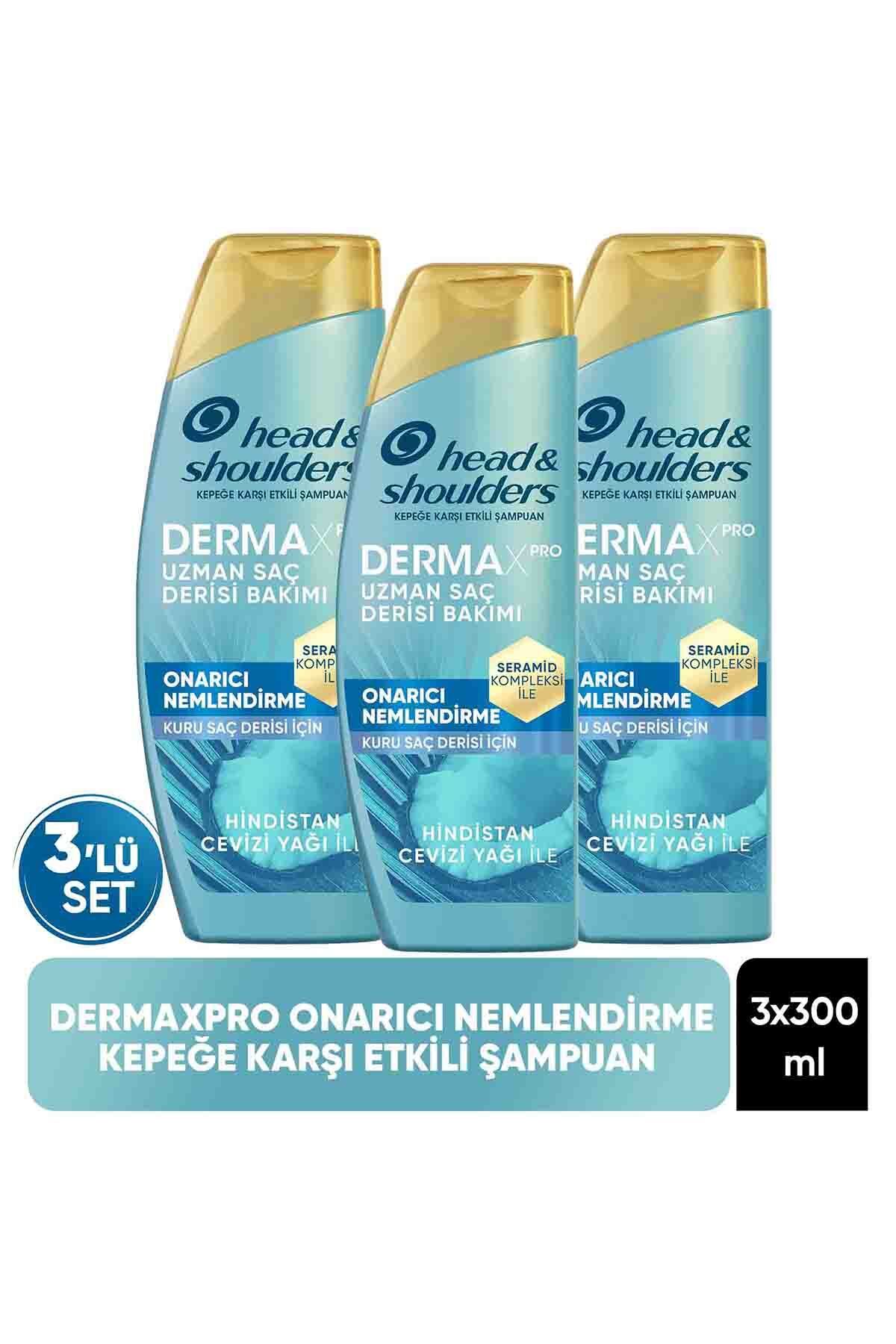 Head & Shoulders DermaXPRO Onarıcı Nemlendirme Kepek Karşıtı Şampuan Hindistan Cevizi Yağı ve Seramid ile 300ml x 3