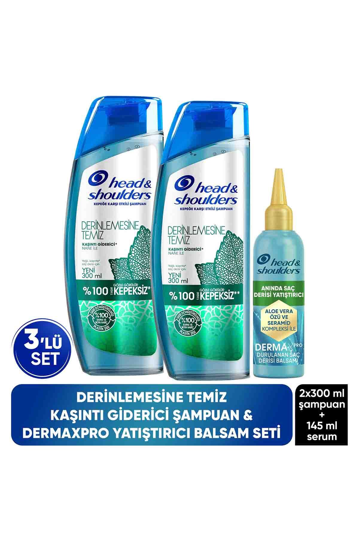 Head & Shoulders Derinlemesine Temizlik Giderici Şampuan 300ml x2, DermaXPro Yatıştırıcı Bakımı 145 ml