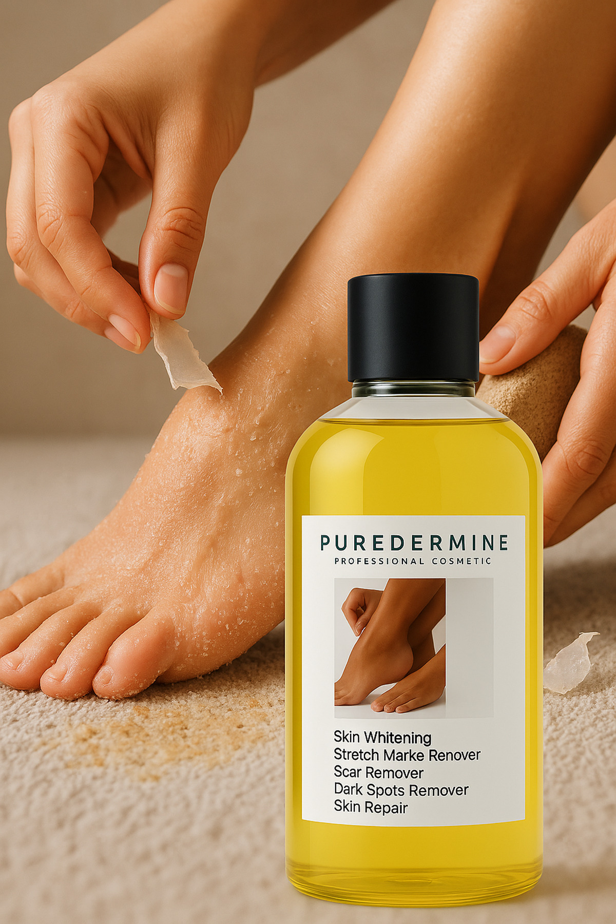 Puredermine Topuk ve Ayak Soyucu Peeling – Ölü Deri Soyucu, Çatlak Topuk Onarıcı, Sert Deri Yumuşatıcı