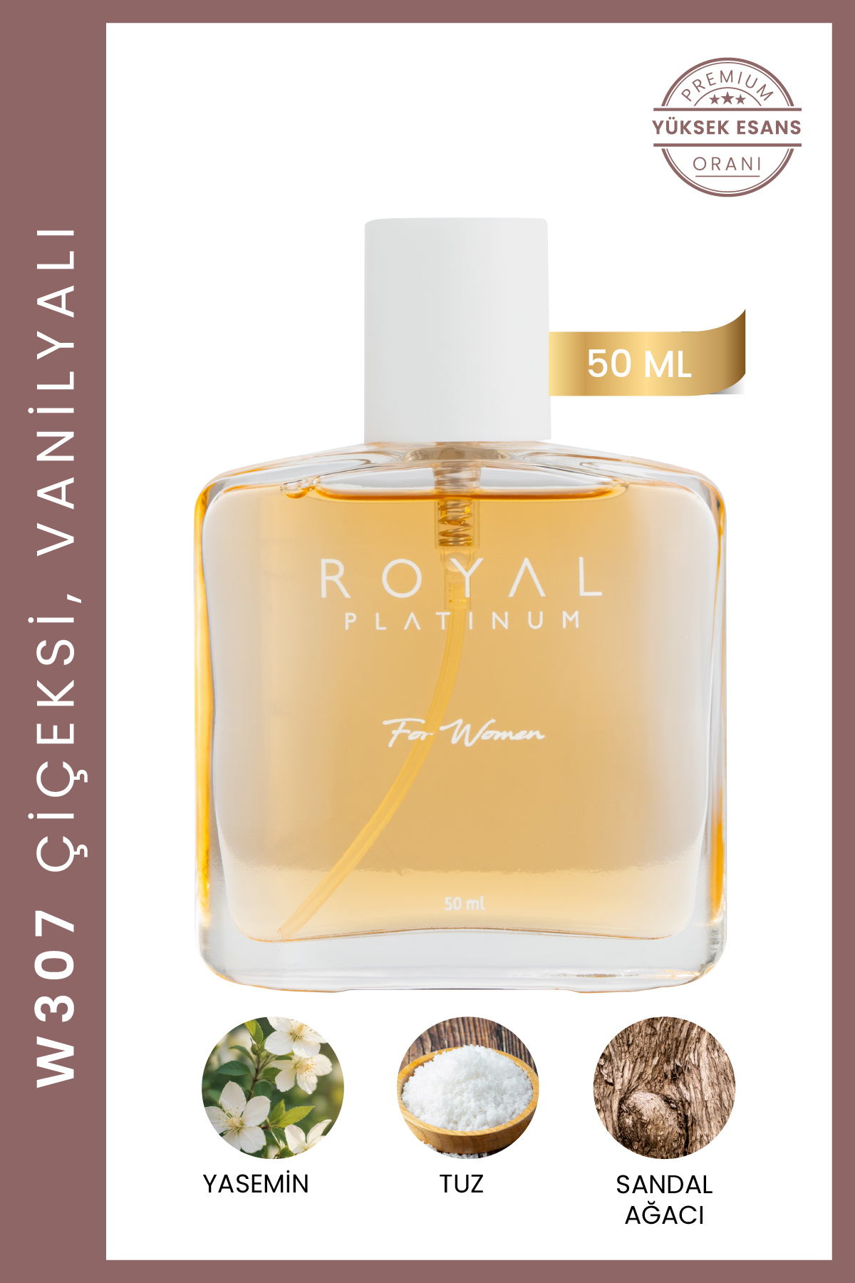 Royal Platinum W307 Kadın Parfüm Vanilya Odunsu Tatlı Yoğun