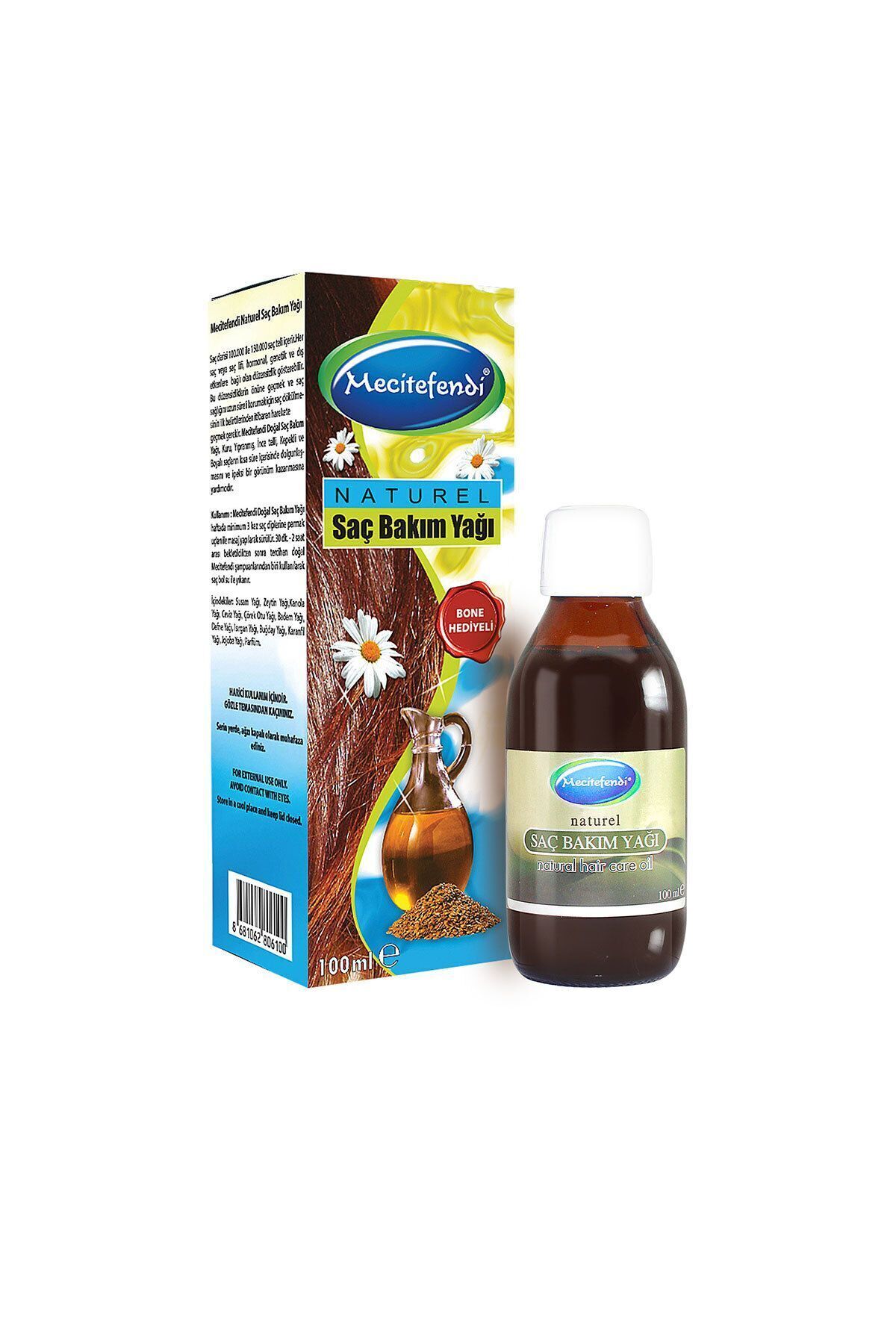 Mecitefendi Natürel Saç Bakım Yağı 100 Ml Bone Hediyeli