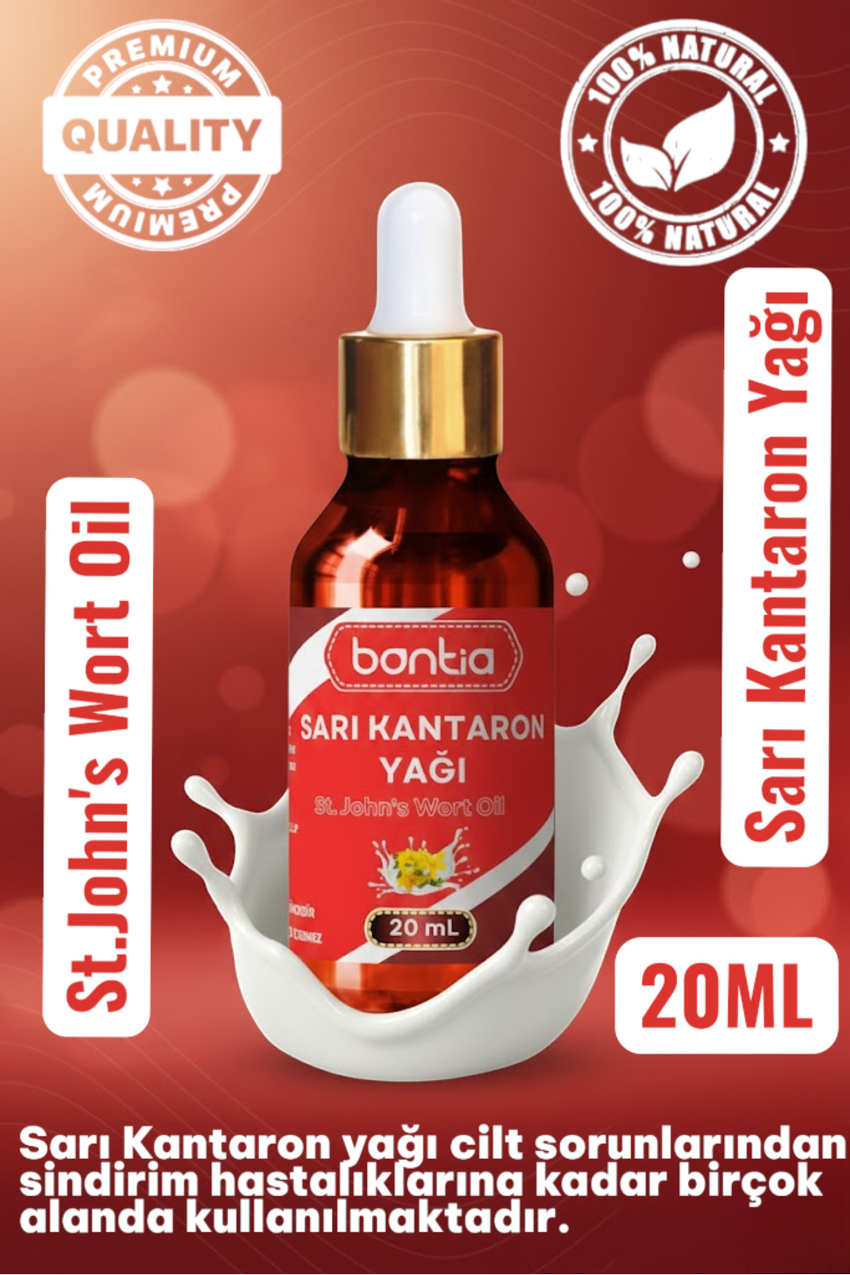 Zera Sarı Kantaron Yağı 20 ml – Zeytinyağı Maserasyon, Eklem & Kas Rahatlatıcı, Yara Tahriş Yatıştırıcı