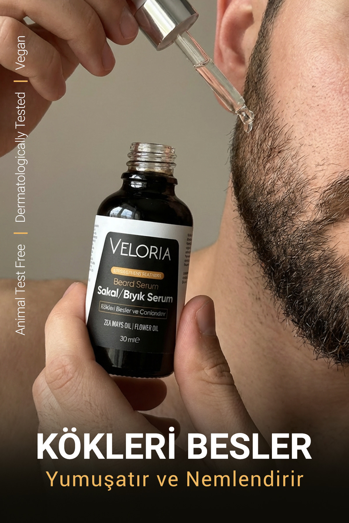 Veloria Cosmetics Canlılığın ve Gücün~Iksiri Saç & Sakal Serumu Seyrek Bölgelere~son 30ml