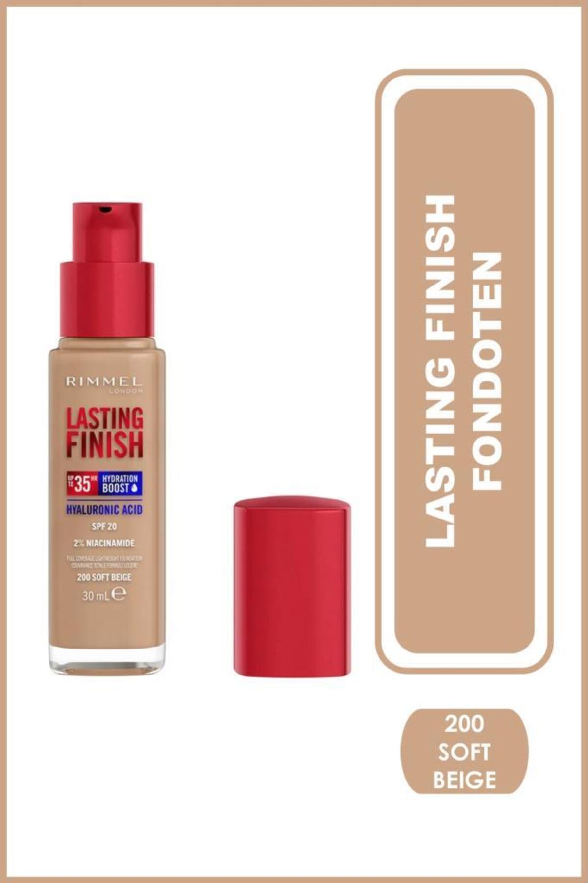 RIMMEL LONDON Fondöten - Lasting Finish Foundation 200 Soft Beige 30 Ml 3607345379050