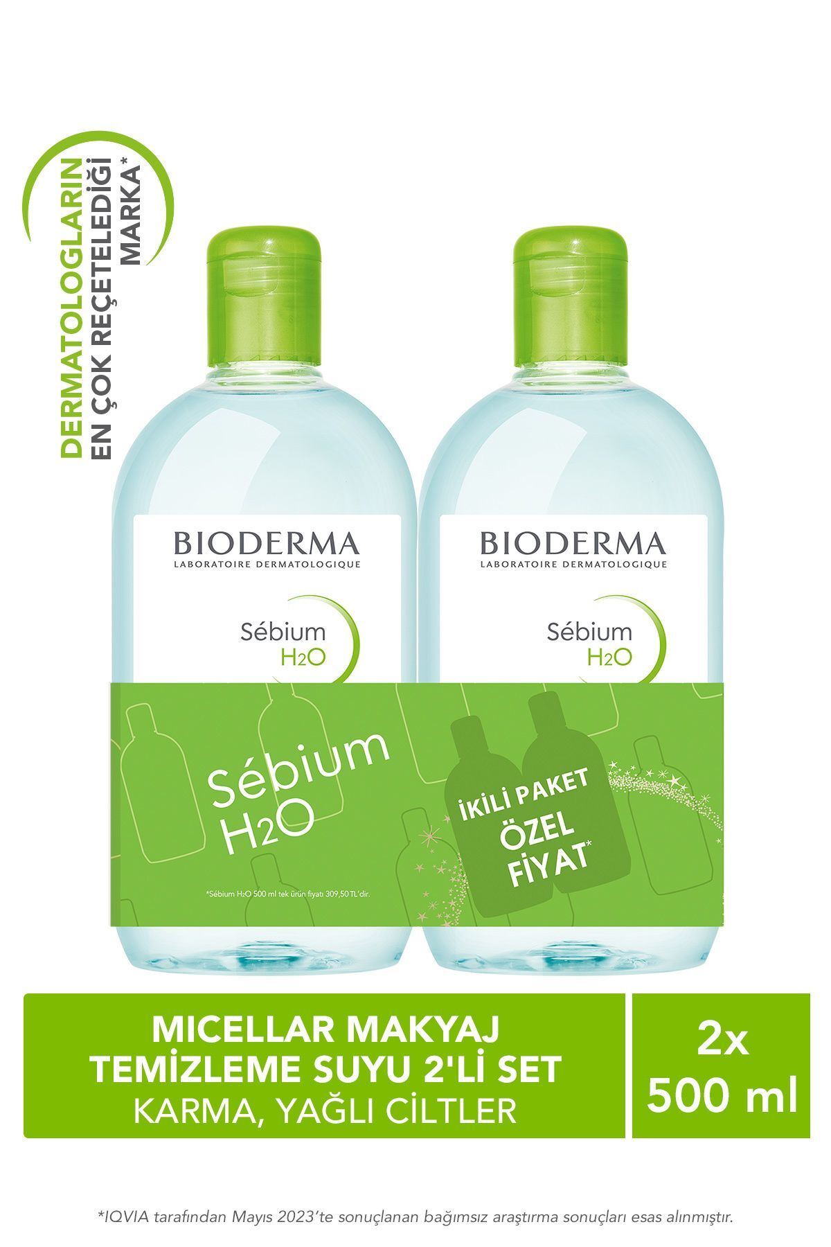 Bioderma Sebium H2O 500 ml - İkili Paket