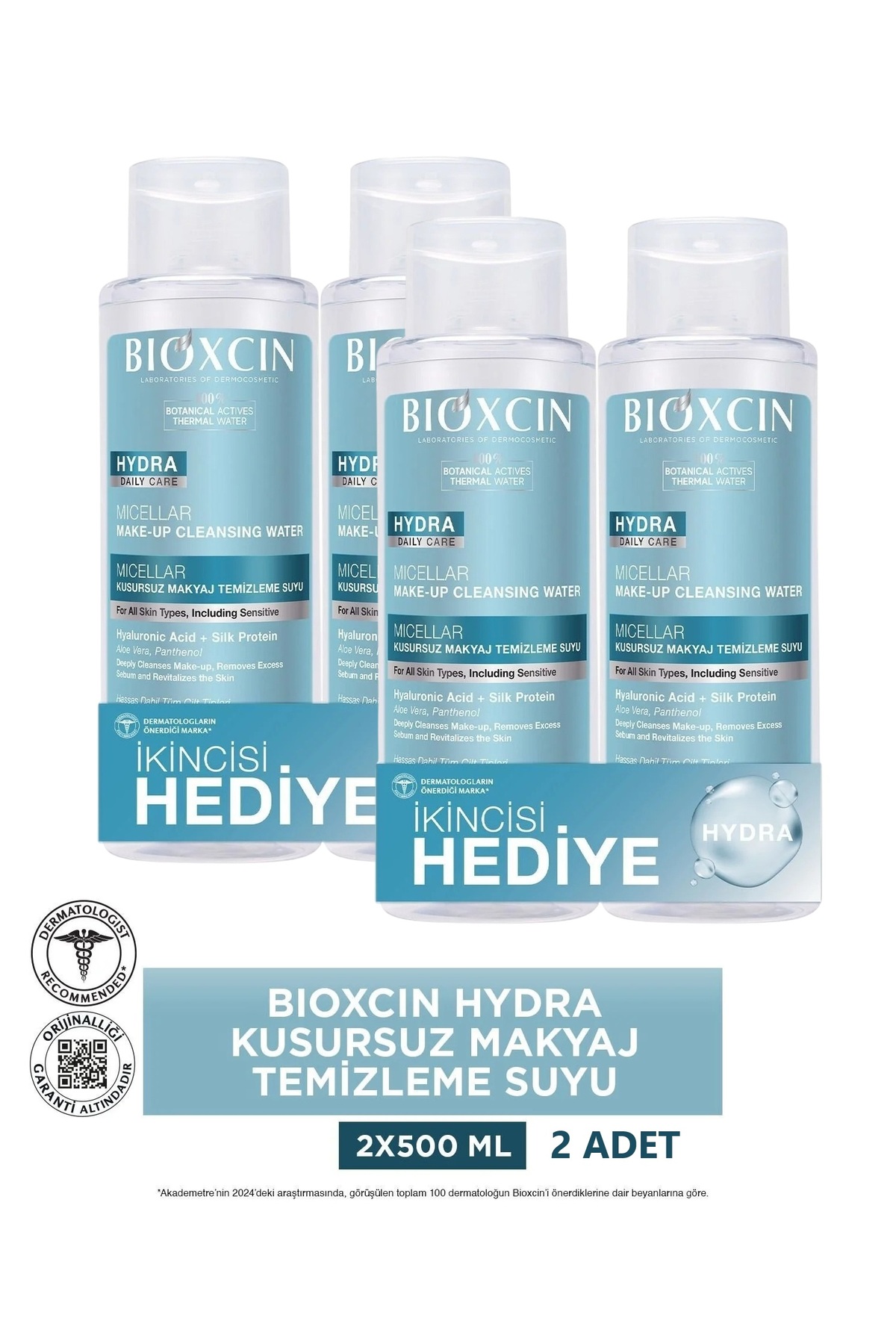 Bioxcin Hydra Micellar Kusursuz Makyaj Temizleme Suyu 500 Ml 1 Alana 1 Hediye - 2 ADET
