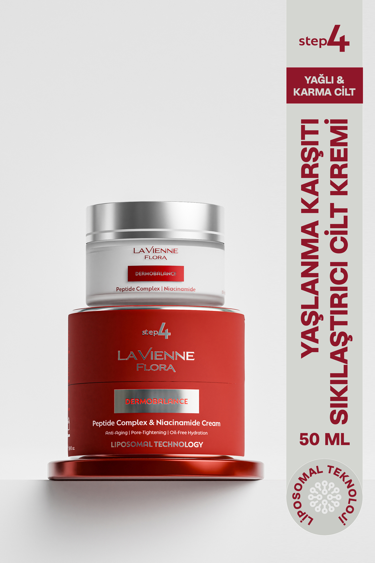 La Vienne Flora DermoBalance,Yaşlanma Karşıtı Krem, Peptit Kompleksi, Lipozomal Niasinamid/Kafein,Yağsız,Postbiyotik