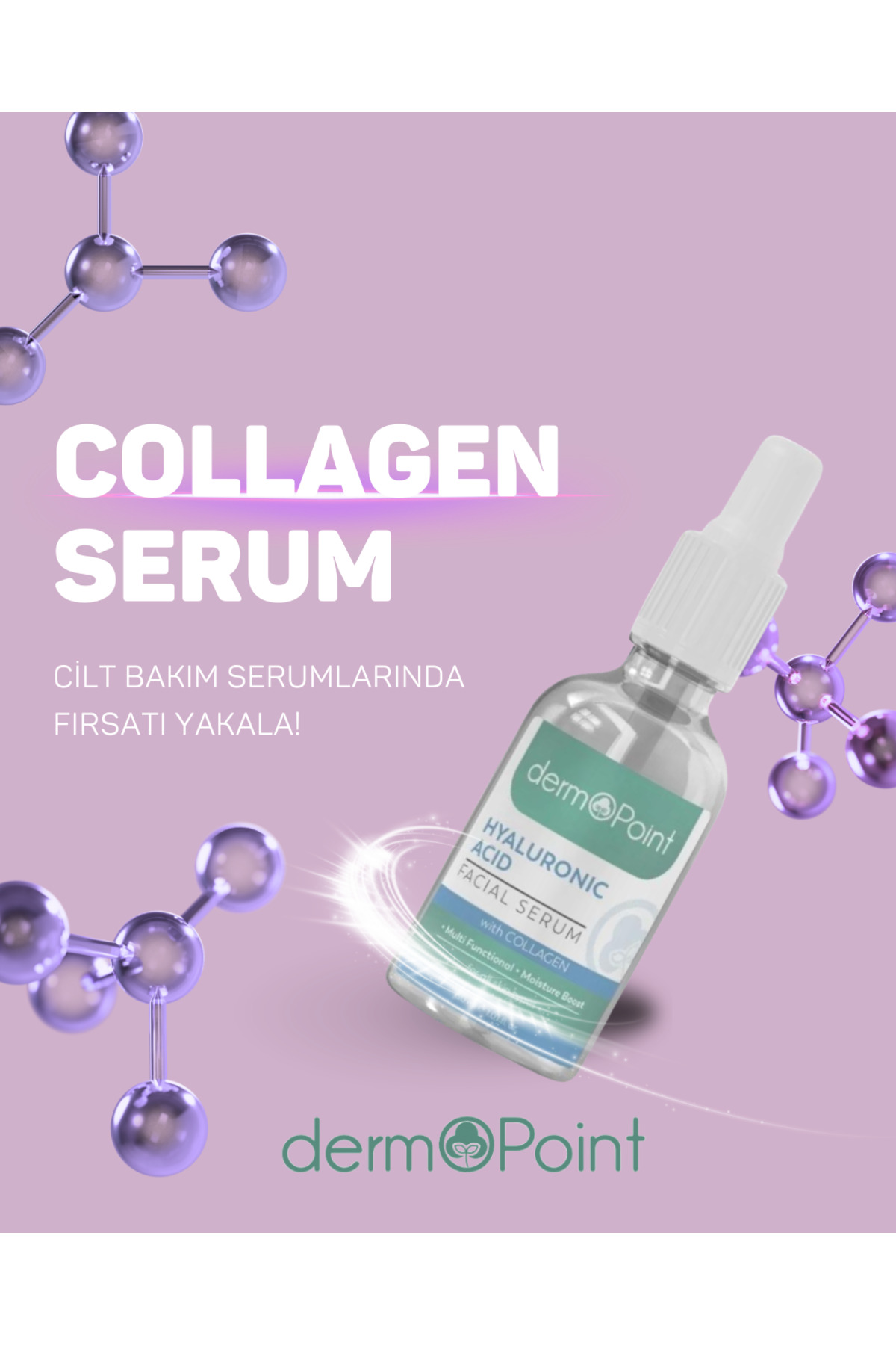 dermoPoint Canlandırıcı ve Aydınlatıcı Nem Bombası Kolajen + Hyalüronik Asit Cilt Serumu 30 ml