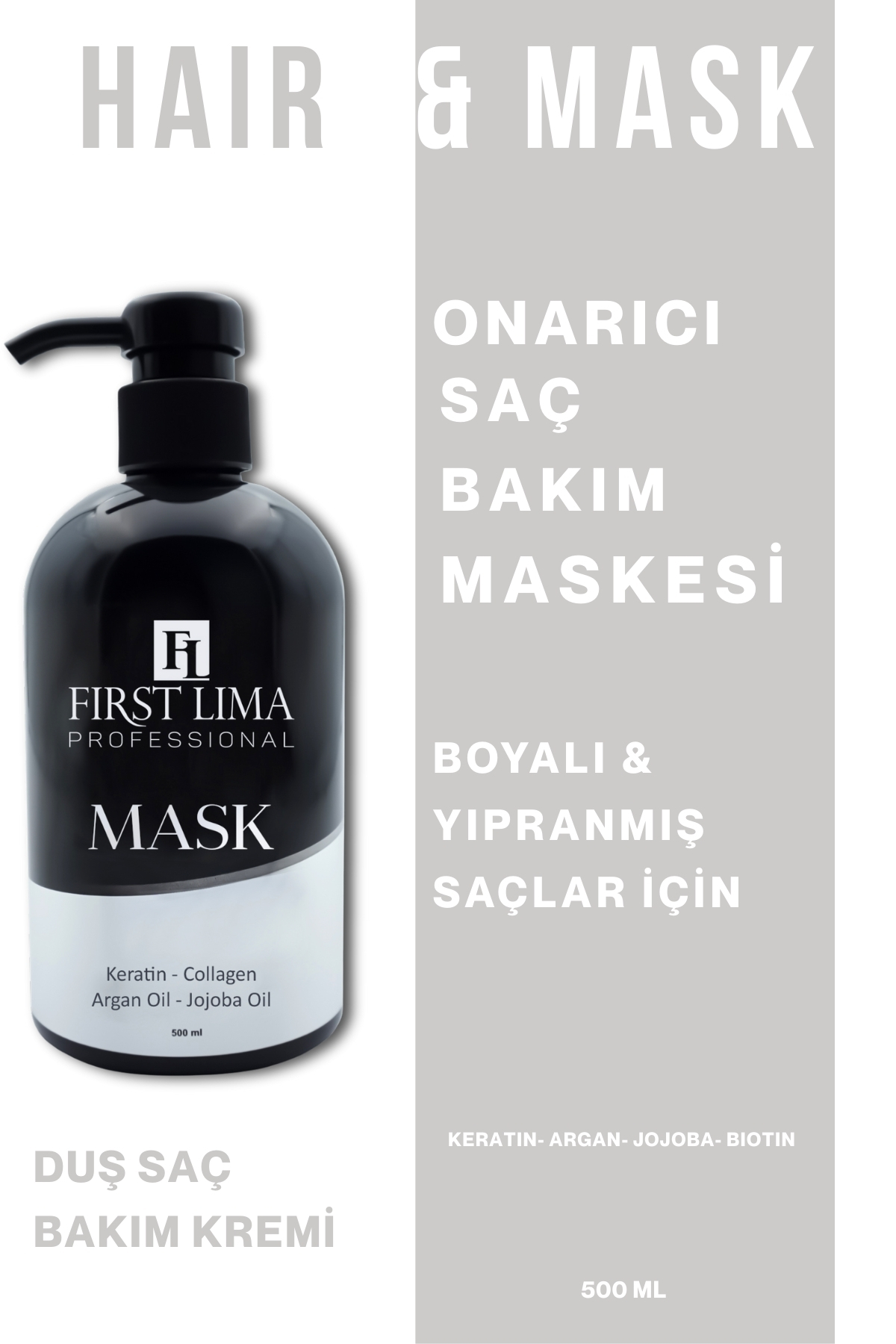 First Lima Professional Boyalı Ve Yıpranmış Saçlara Özel Onarıcı Yoğun Bakım Maskesi 500 Ml ( Keratin Maske )