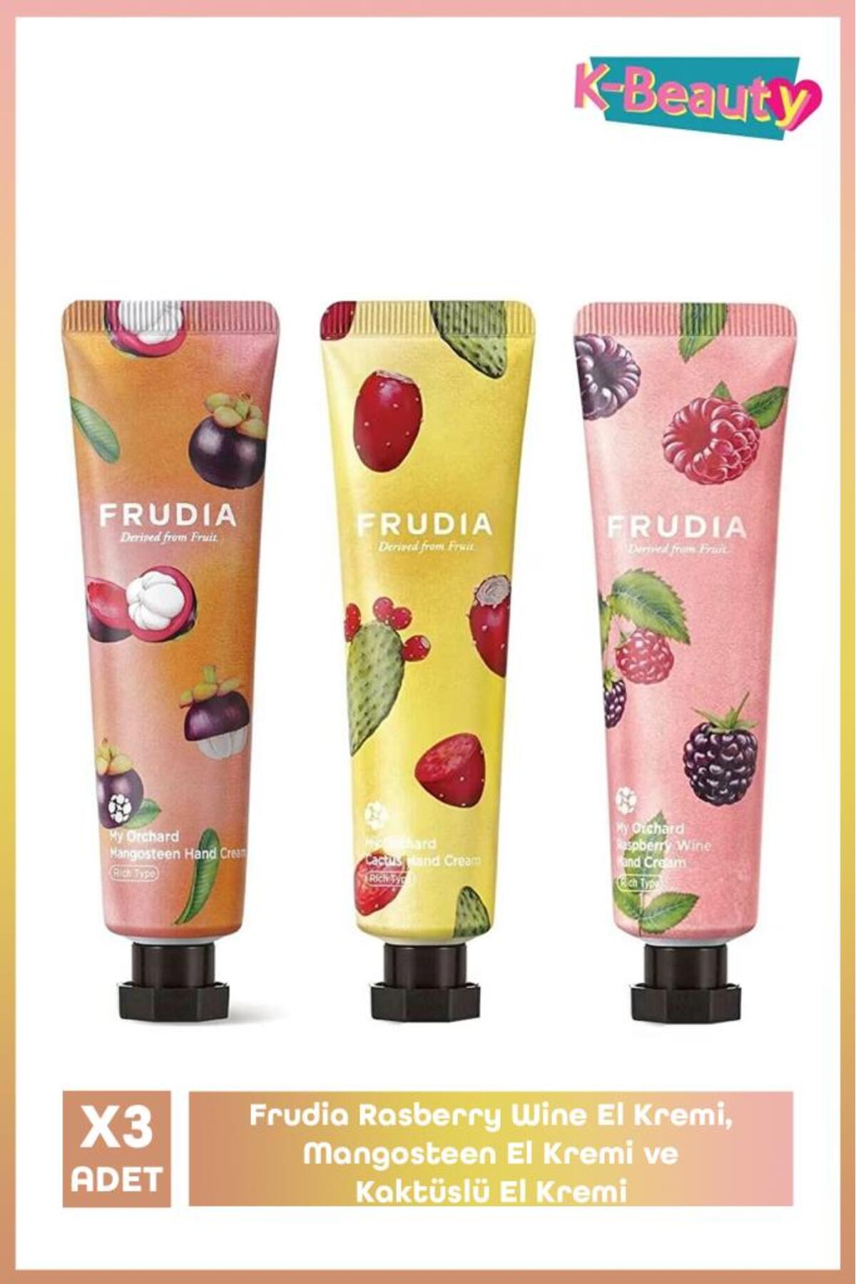 FRUDIA Rasberry Wine El Kremi, Mangosteen El Kremi Ve Kaktüslü El Kremi