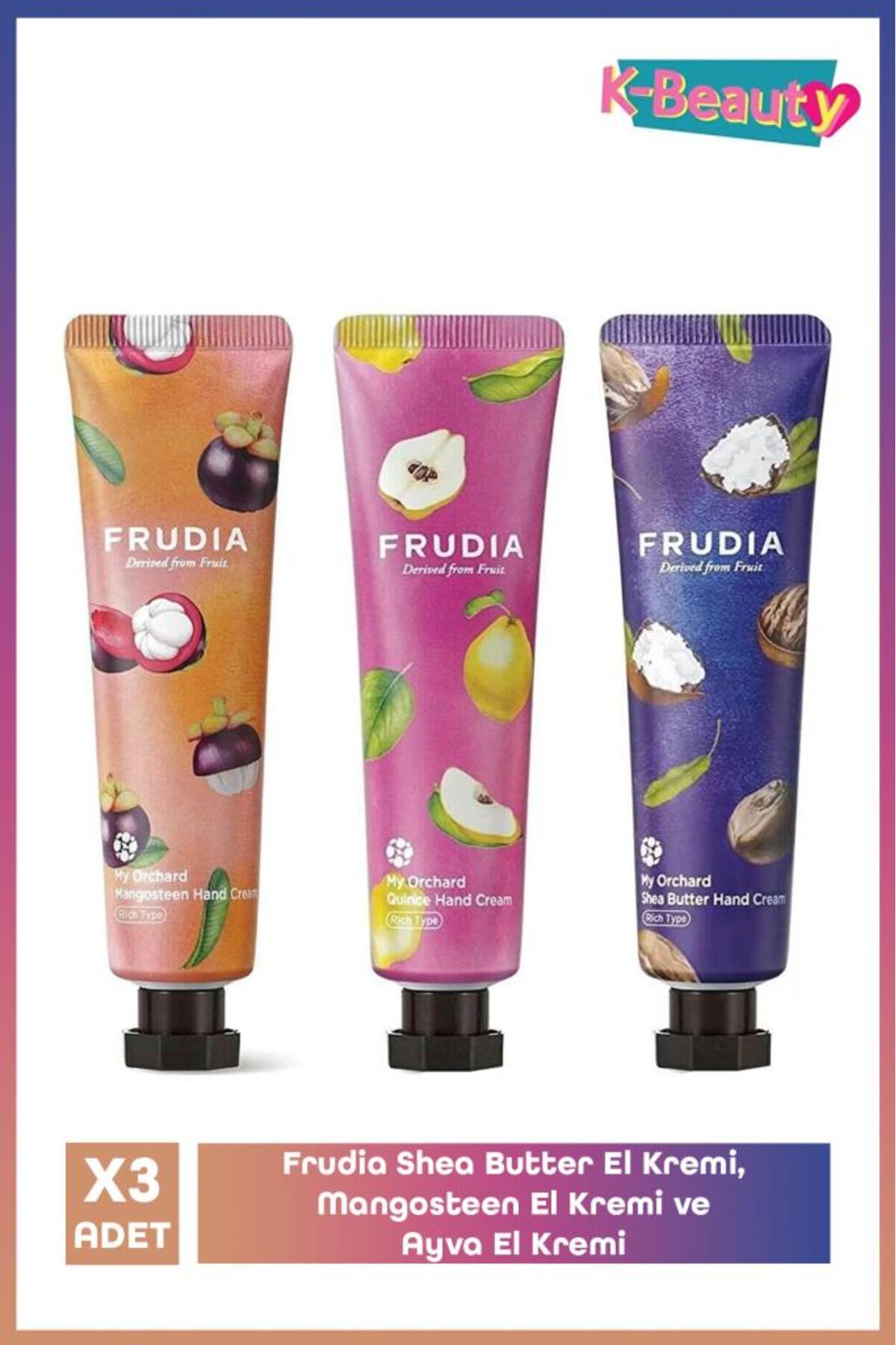 FRUDIA Shea Butter El Kremi, Mangosteen El Kremi Ve Ayva El Kremi