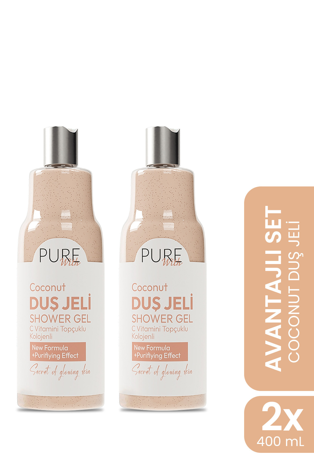 Pure With Vitamin Topçuklu Hindistan Cevizi Özlü Nemlendirici Duş Jeli – 2x400 ML