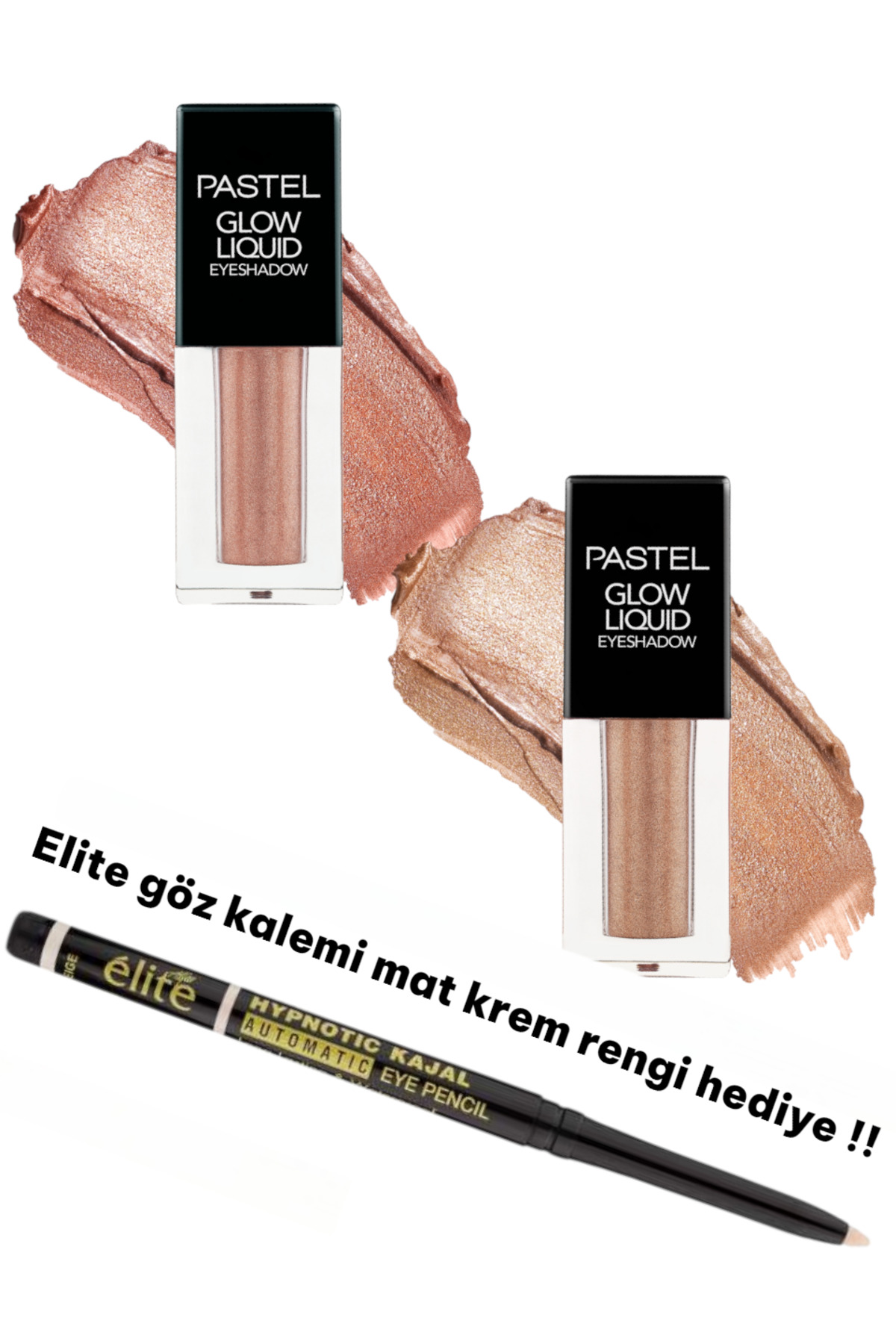 Pastel Glow Liquid Eyeshadow - Likit Far 222 Golden Cage + 221 Dreamland + Hediye Kalem!!!