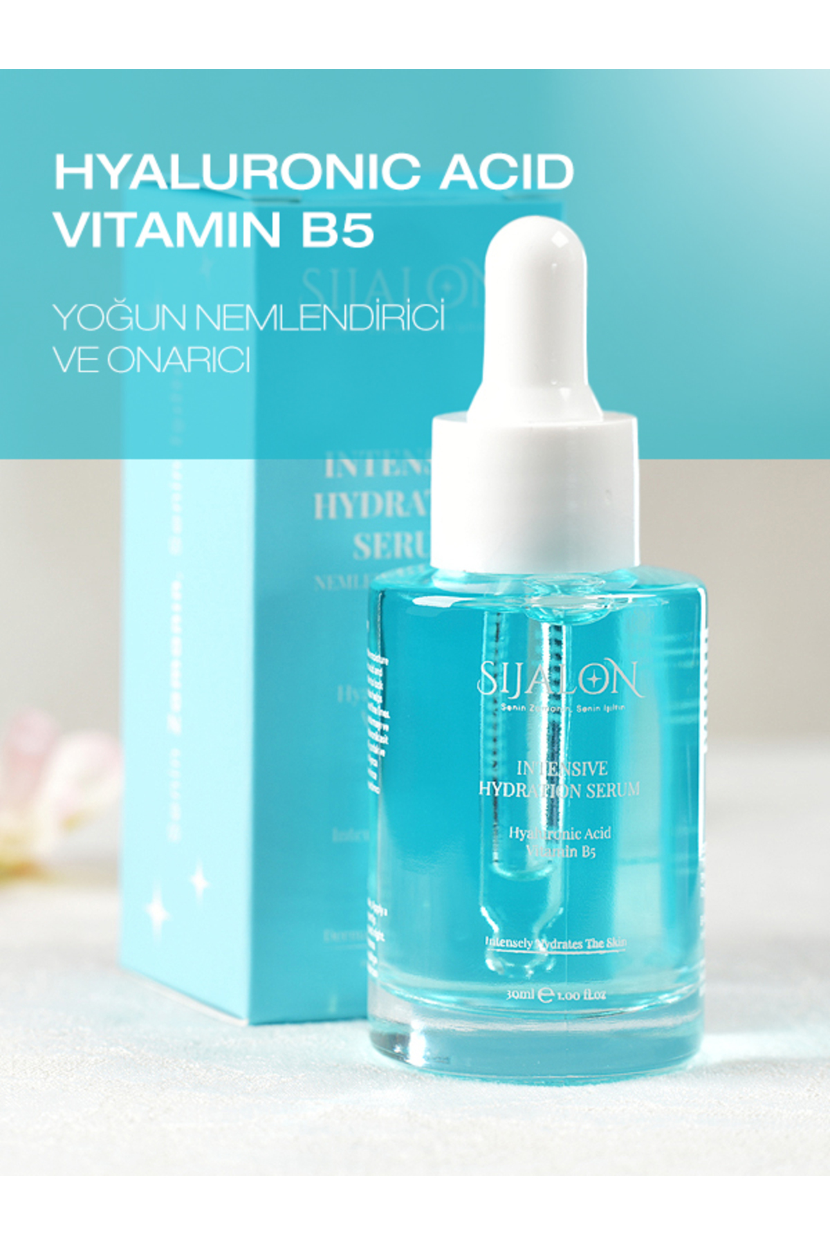 SİJALON Yoğun Nemlendirici ve Onarıcı Hyaluronic Acid Serum + Vitamin B5 Cilt Bakım Serumu
