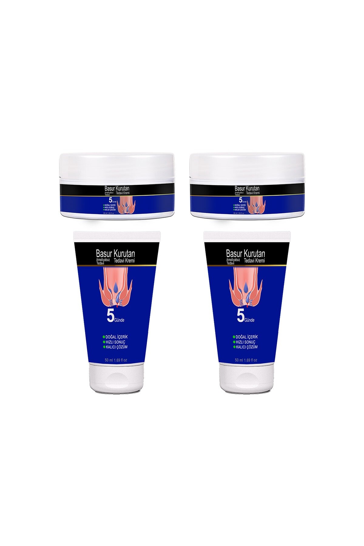 BasurKurutan Kremi 2 Adet Aslanpençesi Kestane Hellebore Çiçek Esktarları (50 ml) Tüp&Kavanoz Set