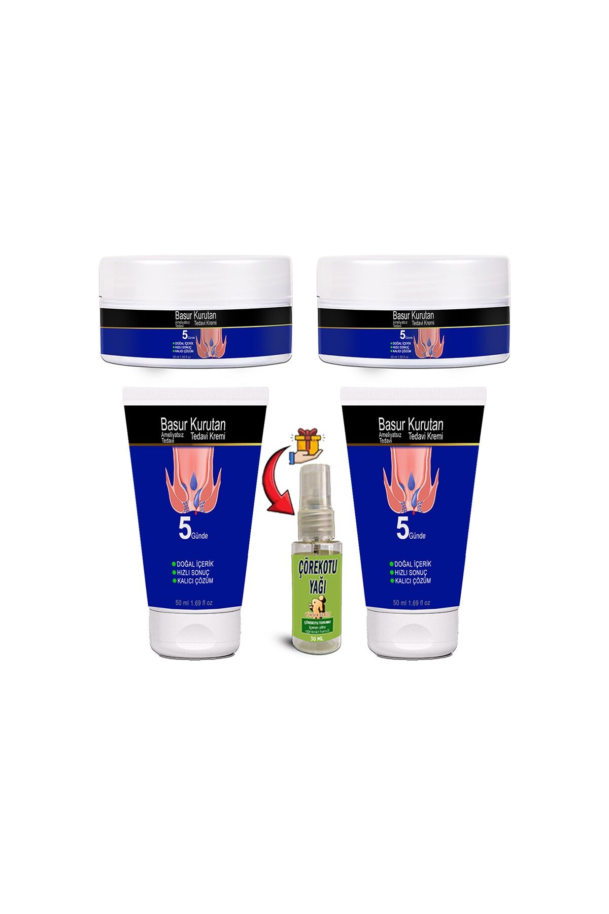 Forcevia BasurKurutan Kremi 2 Adet Aslanpençesi Kestane Hellebore Ekstraktlar (50 ml) Set + Çörekotu Yağı