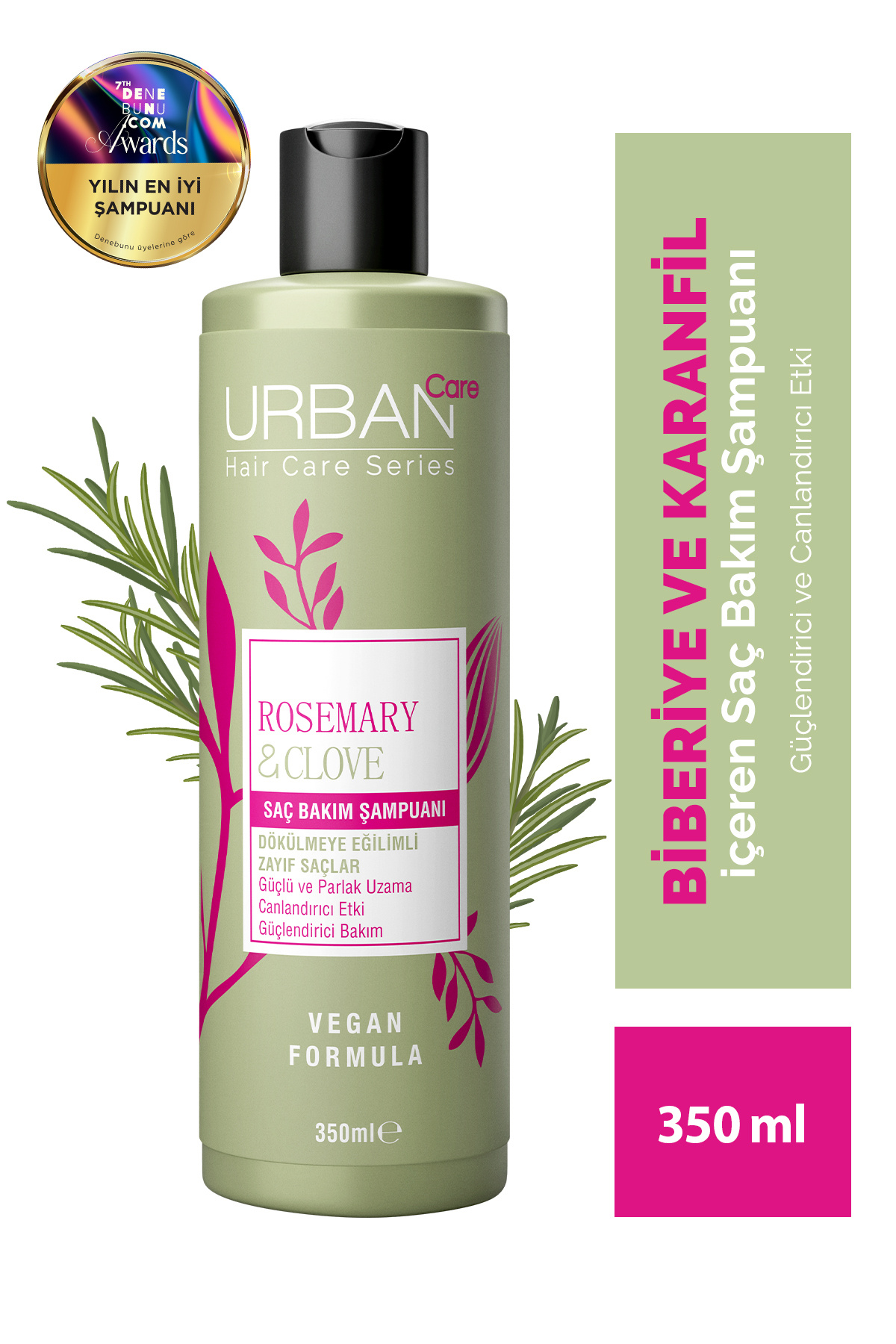 Urban Care Rosemary & Clove Biberiye ve Karanfil Canlandırıcı ve Güçlendirici Şampuan 350 ml, Vegan