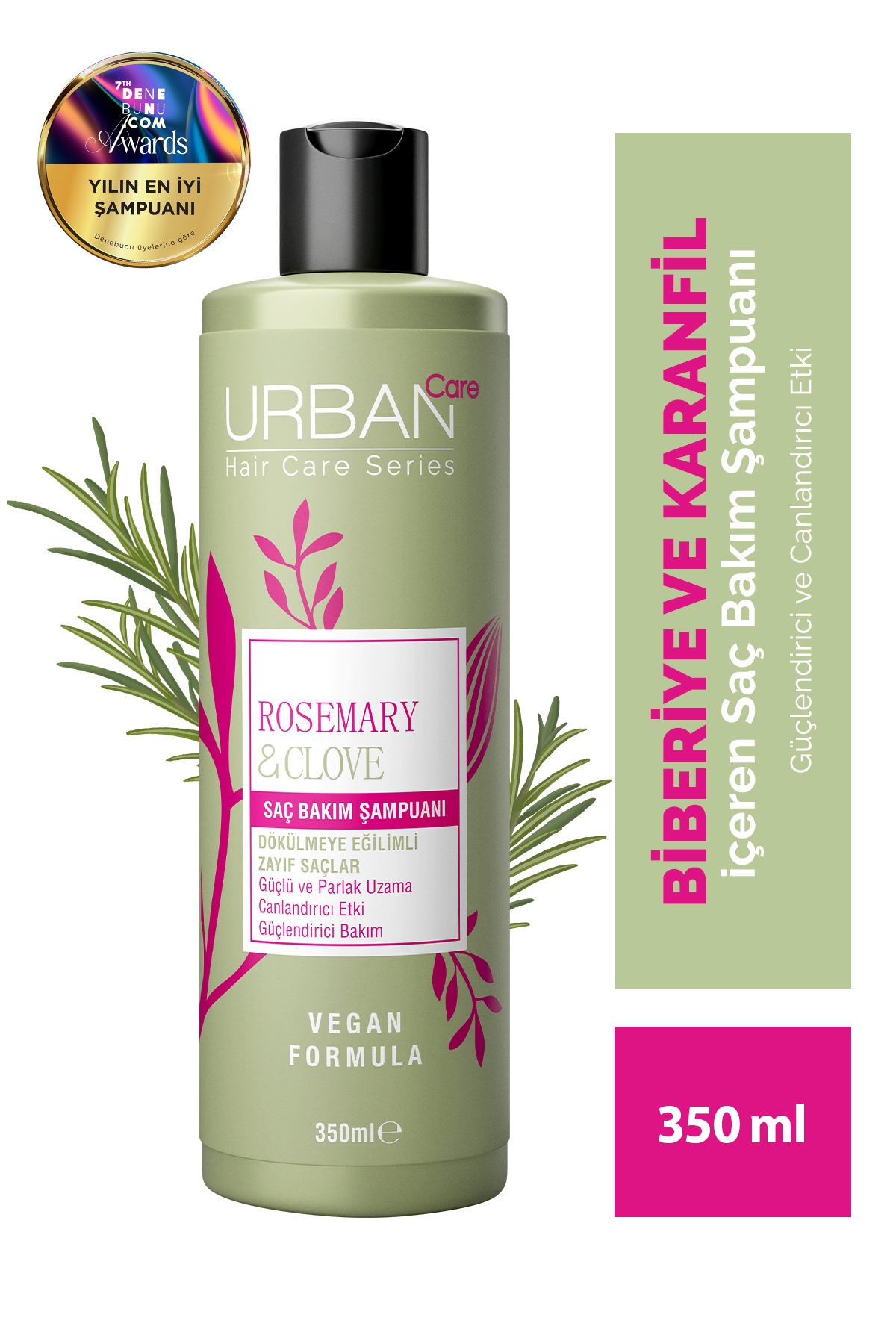 Urban Care Rosemary & Clove Biberiye ve Karanfil Canlandırıcı ve Güçlendirici Şampuan 350 ml, Vegan