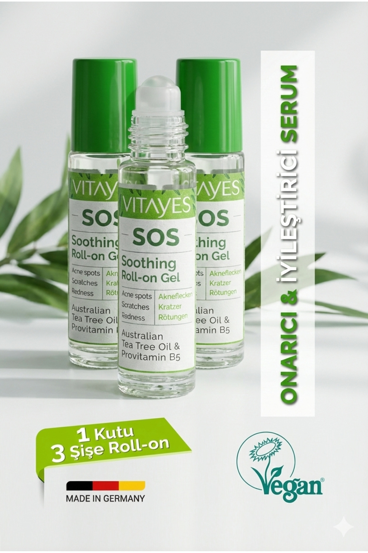 VITAYES Sos Serum Sivilce Siyah Nokta Akne Sinek Isırması Cilt Problemi Onarıcı Çay Ağacı Yağı Cilt Serumu