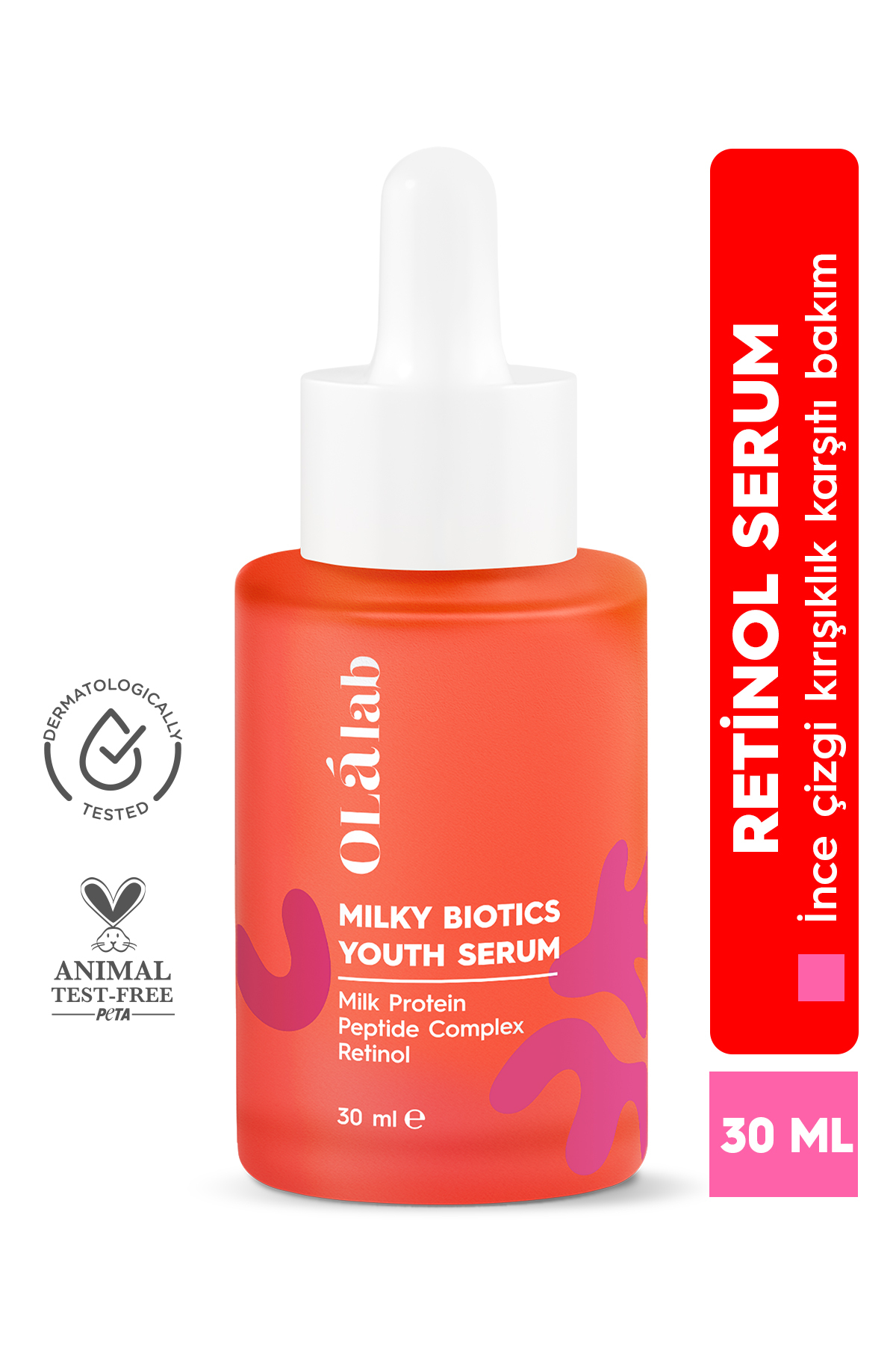 OlaLab Yaşlanma Karşıtı Onarıcı Cilt Yenileyici Retinol Peptit Cilt Serumu 30 Ml