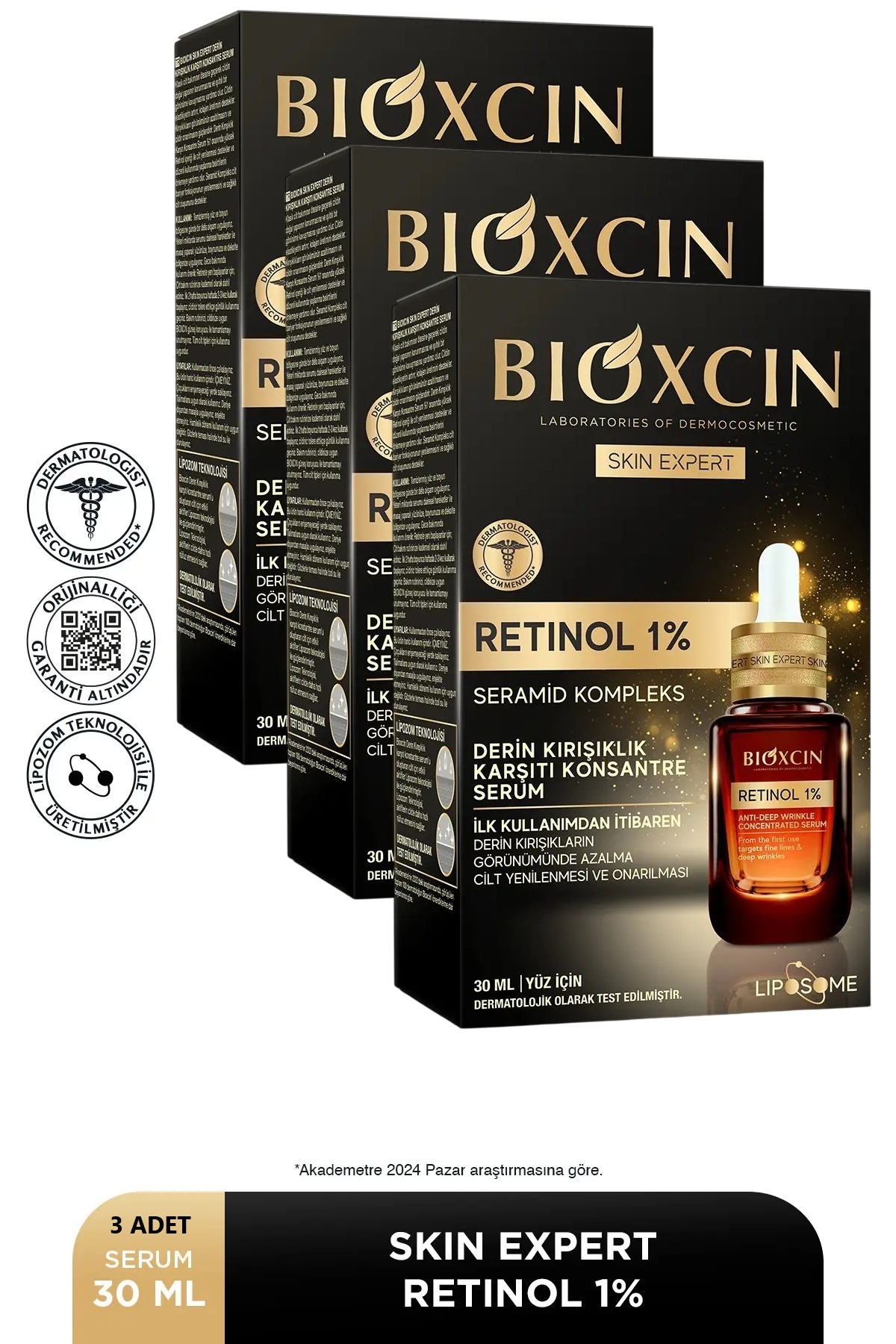Bioxcin Retinol Serum %1 3x30 ml - Derin Kırışıklık Karşıtı Seramid Complex