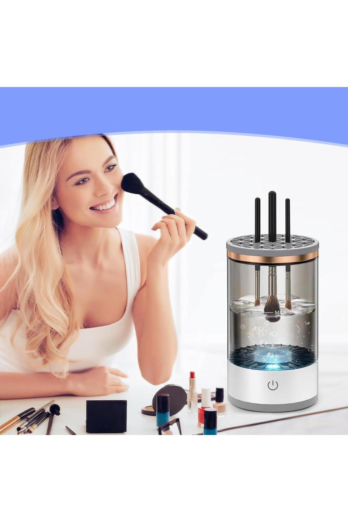 WANDA NARA COSMETİCS Otomatik Makyaj Fırçası Temizleme Cihazı + Makyaj Fırça Seti 13 lü