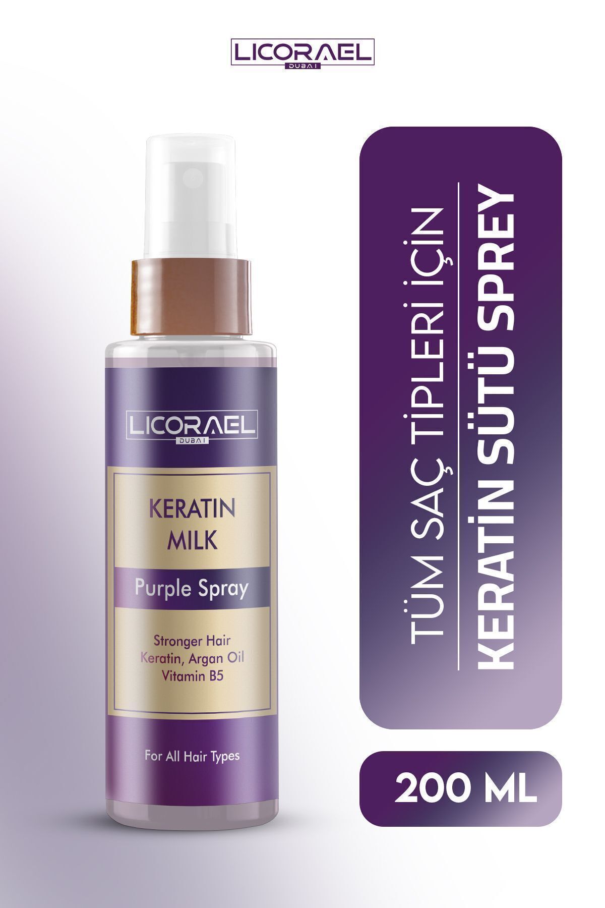 Licorael Dubai Keratin Sütü Argan Yağlı ve Vitamin B5 Terapisi 200 ML