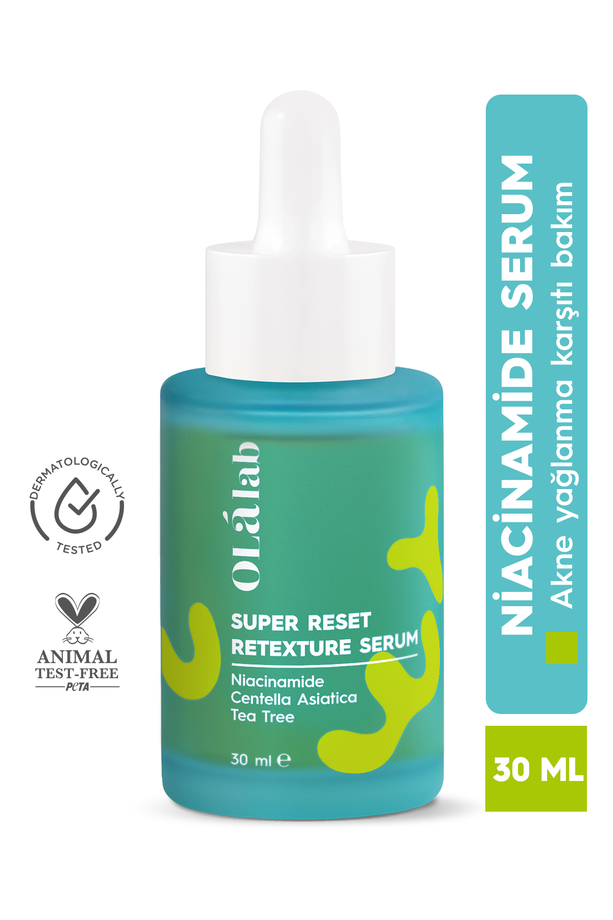 OlaLab Akne Ve Siyah Nokta Karşıtı Gözenek Sıkılaştırıcı Niacinamide Cilt Serumu 30ml