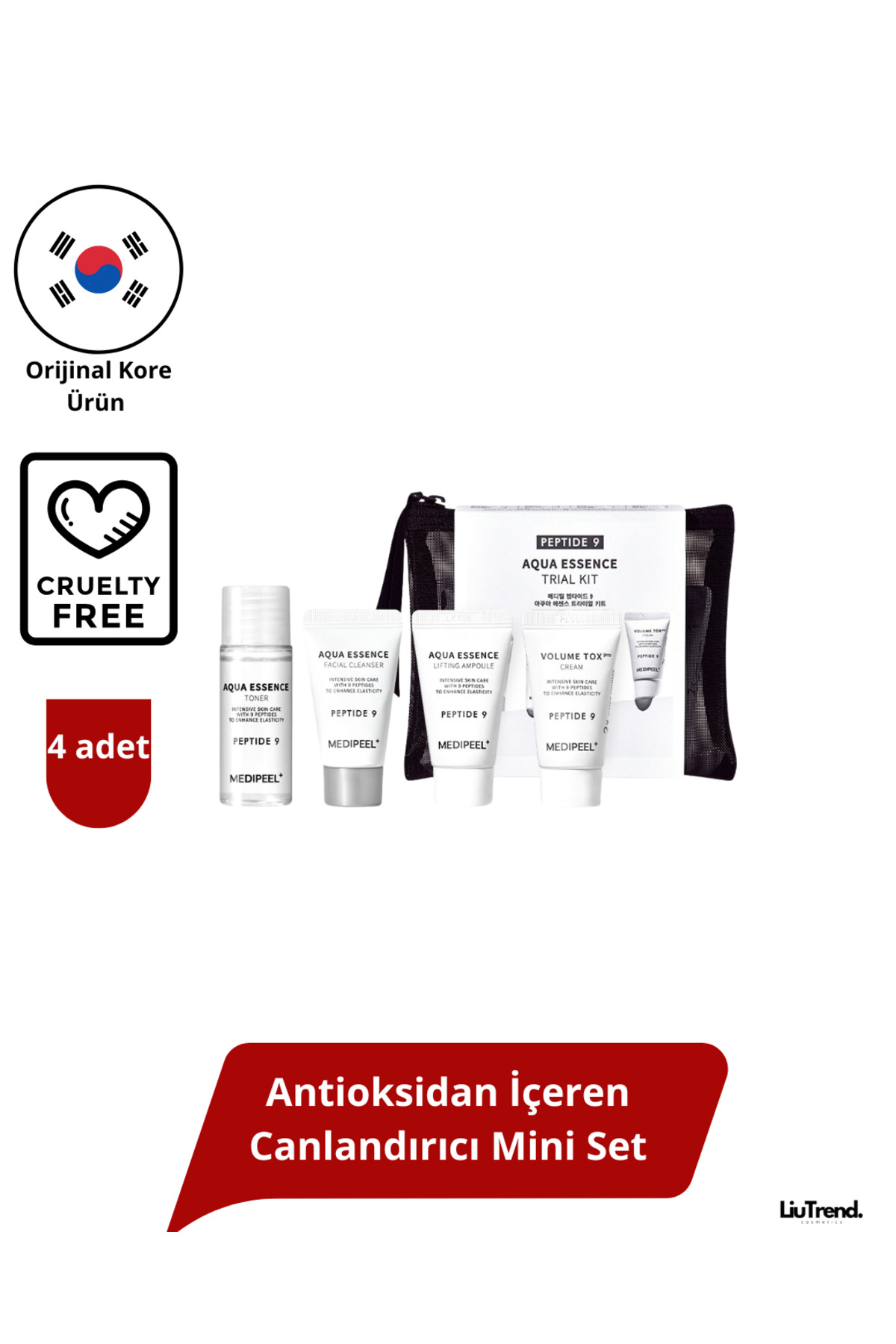 Medipeel Peptide 9 Aqua Essence Trial Kit (4 adet) Antioksidan İçeren Canlandırıcı Mini Set