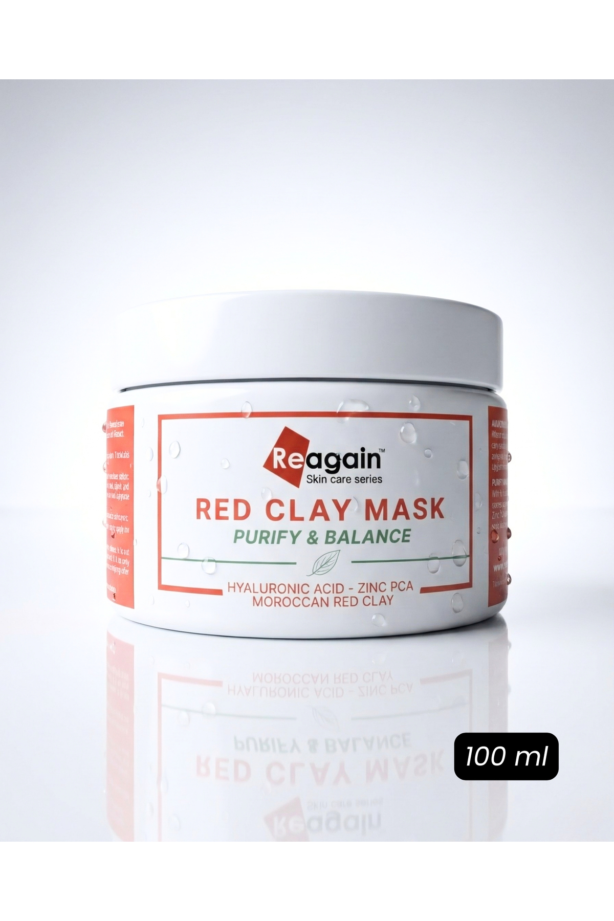 Reagain Siyah Nokta ve Gözenek Karşıtı Arındırıcı Kırmızı Kil Maskesi (Zinc PCA & Hyaluronik Asit) 100ml