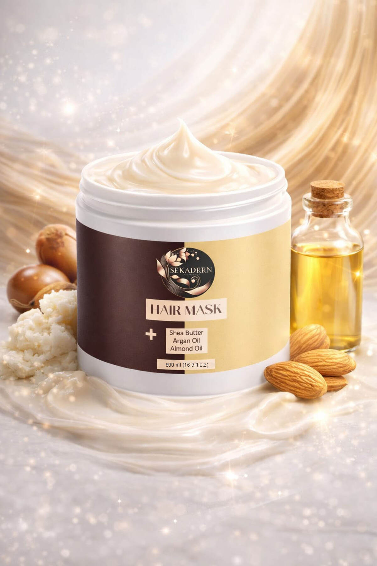 sekadern cosmetics Sekadern Shea , Badem Ve Argan Yağı Özlü Keratin Saç Maskesi - Kremi 500ml