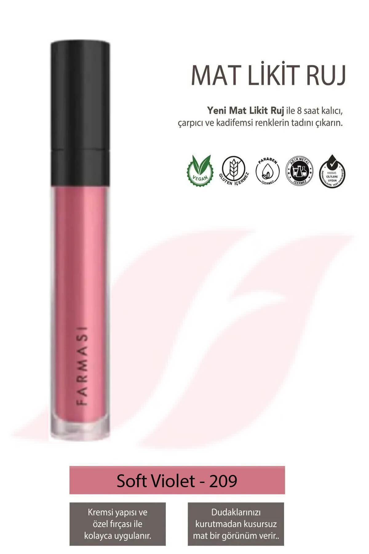 Farmasi Mat Likit Ruj 4 Ml 209 Soft Vıolet