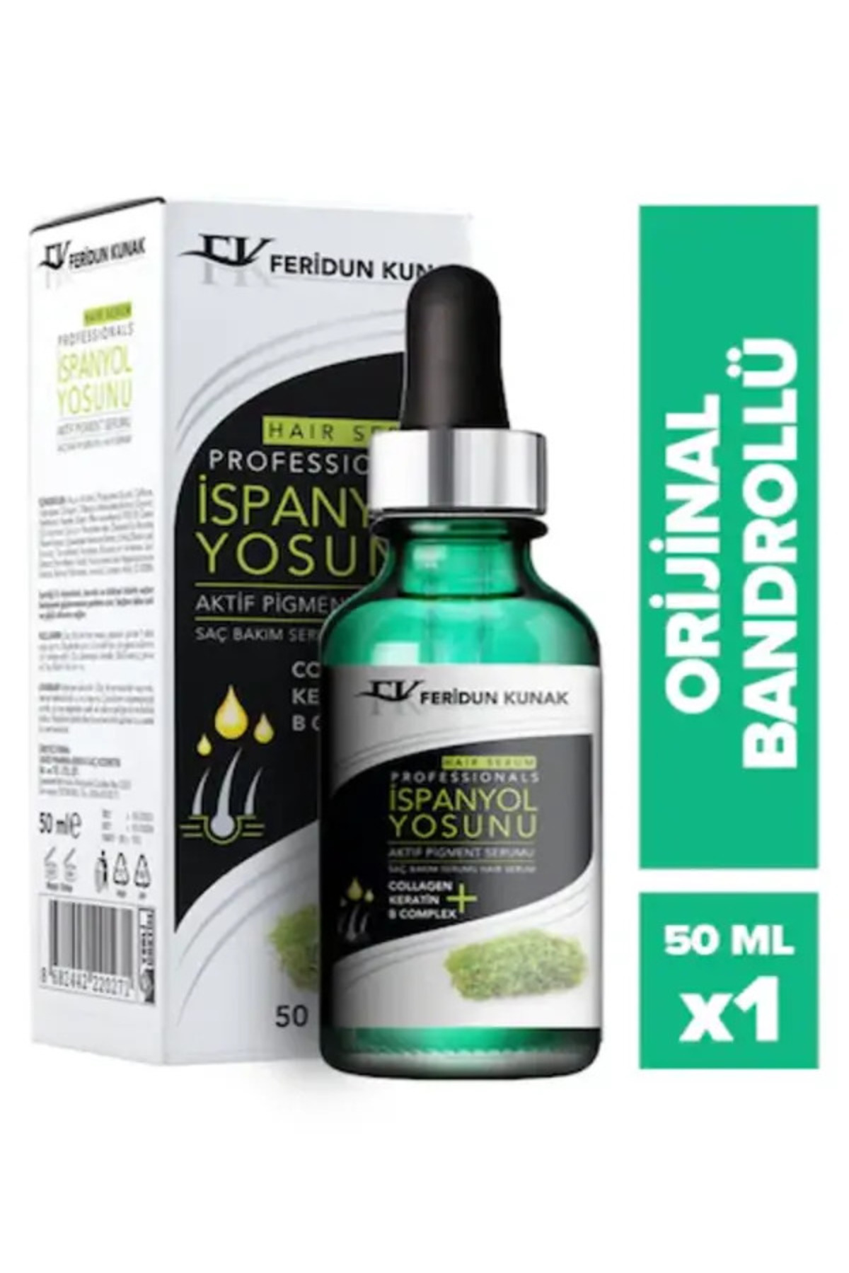 Ukko Pharma Feridun Konak İspanyol Yosunu Collagen Keratin B Complex Hair Serum 50 ml