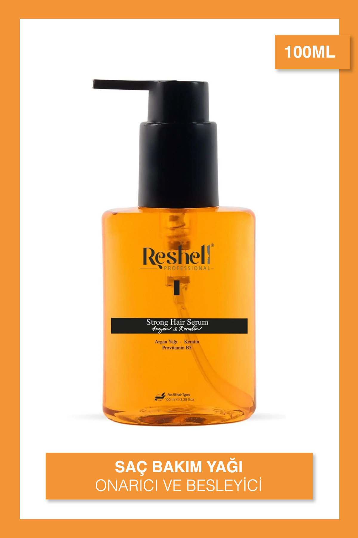 Reshell Onarıcı Besleyici Argan Ve Keratin Saç Bakım Yağı 100 ml