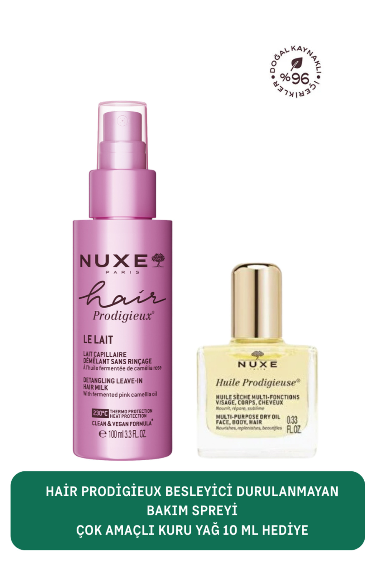Nuxe Besleyici Durulanmayan Bakım Spreyi 100 ml-Çok Amaçlı Kuru Yağ (Yüz, Vücut, Saç) Hediye