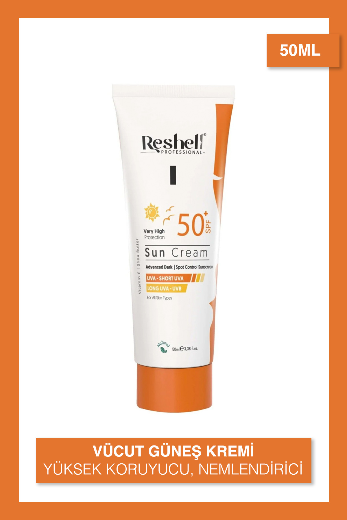 Reshell Spf 50 Yüz Güneş Kremi Yüksek Korumalı Uva-uvb 50 ml
