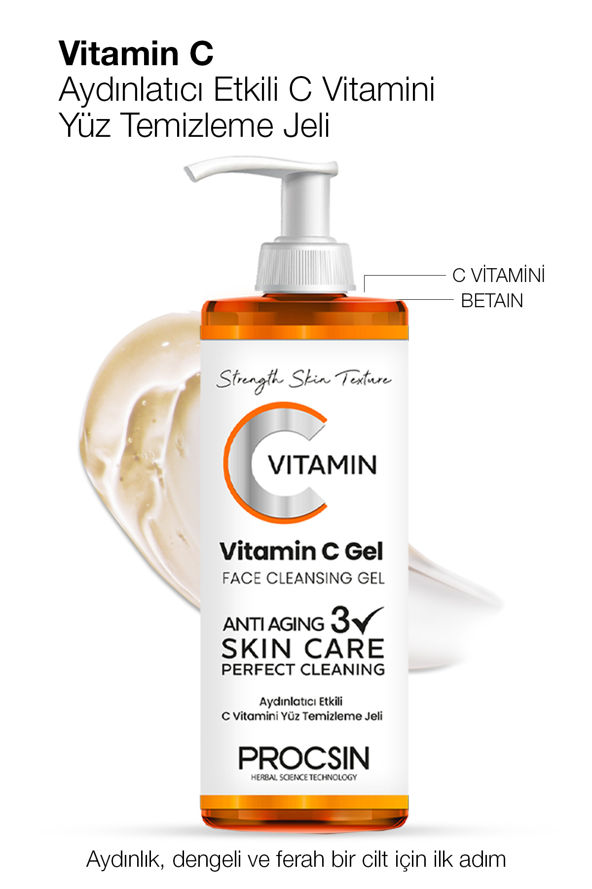 PROCSIN Aydınlatıcı Etkili C Vitamini Yüz Temizleme Jeli 150 ML