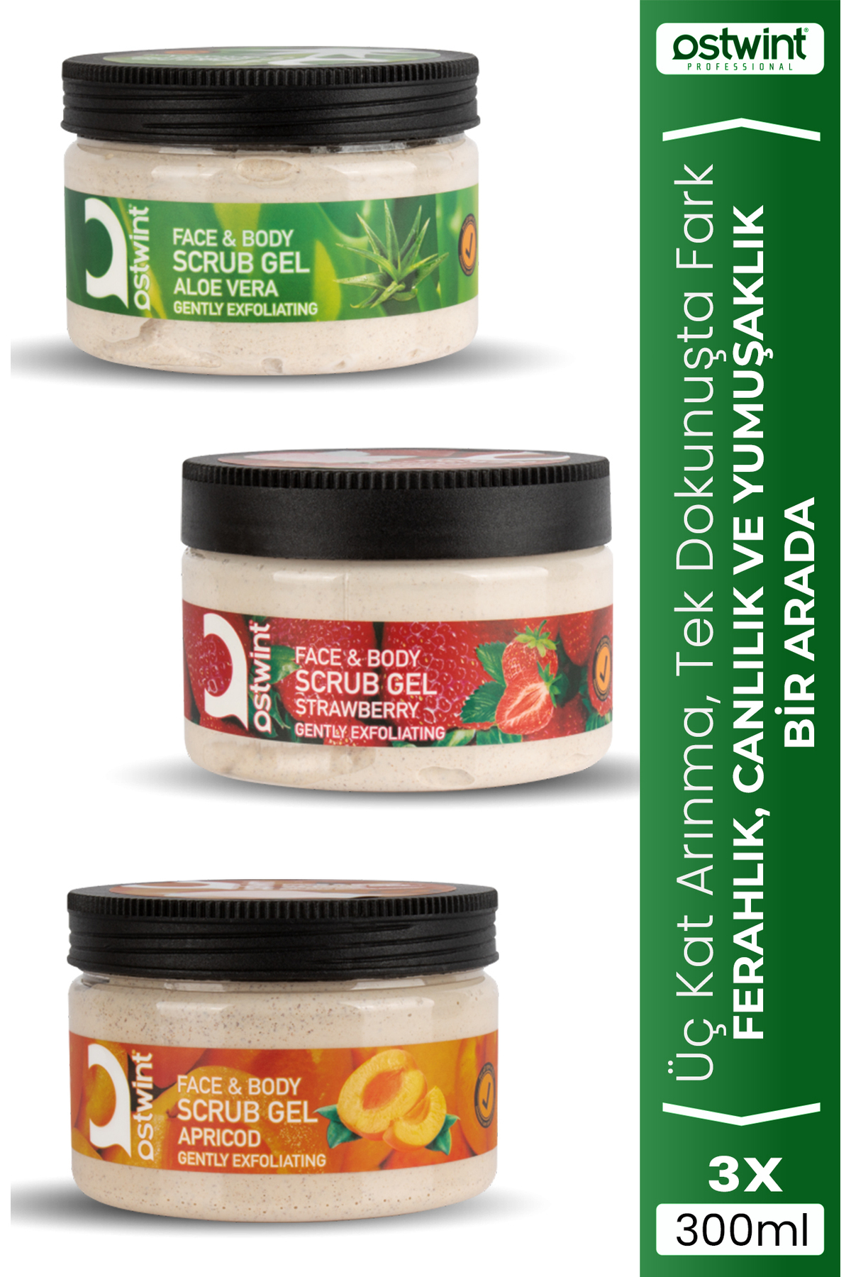 Ostwint Yüz Ve Vücut Scrub Jel Peeling Yüz Maskesi 3'lü Set