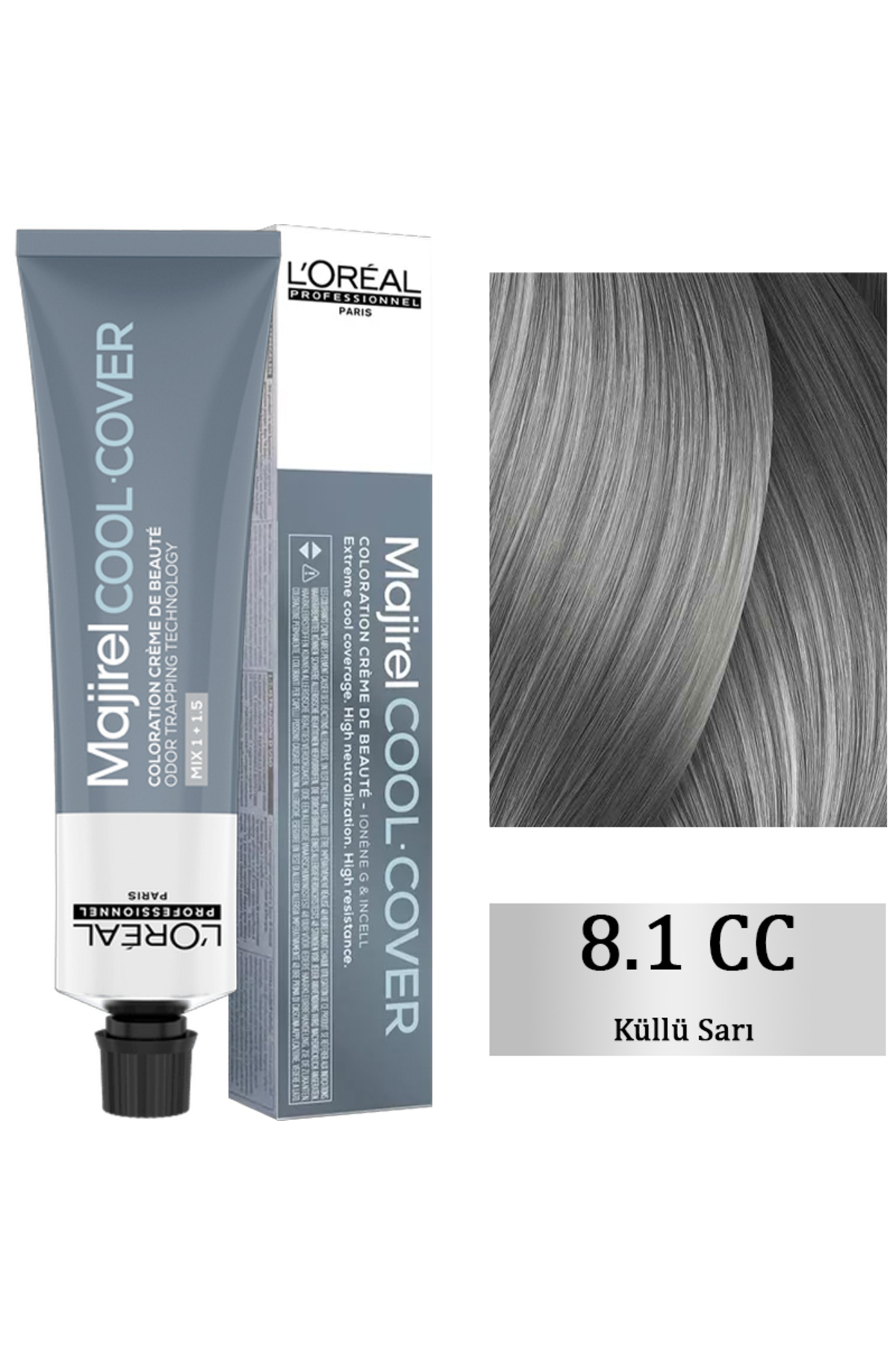 L'oreal Professionnel Majirel Cool Cover - Yoğun Beyaz Kapatıcı Saç Boyası No: 8.1 Küllü Sarı 60ml