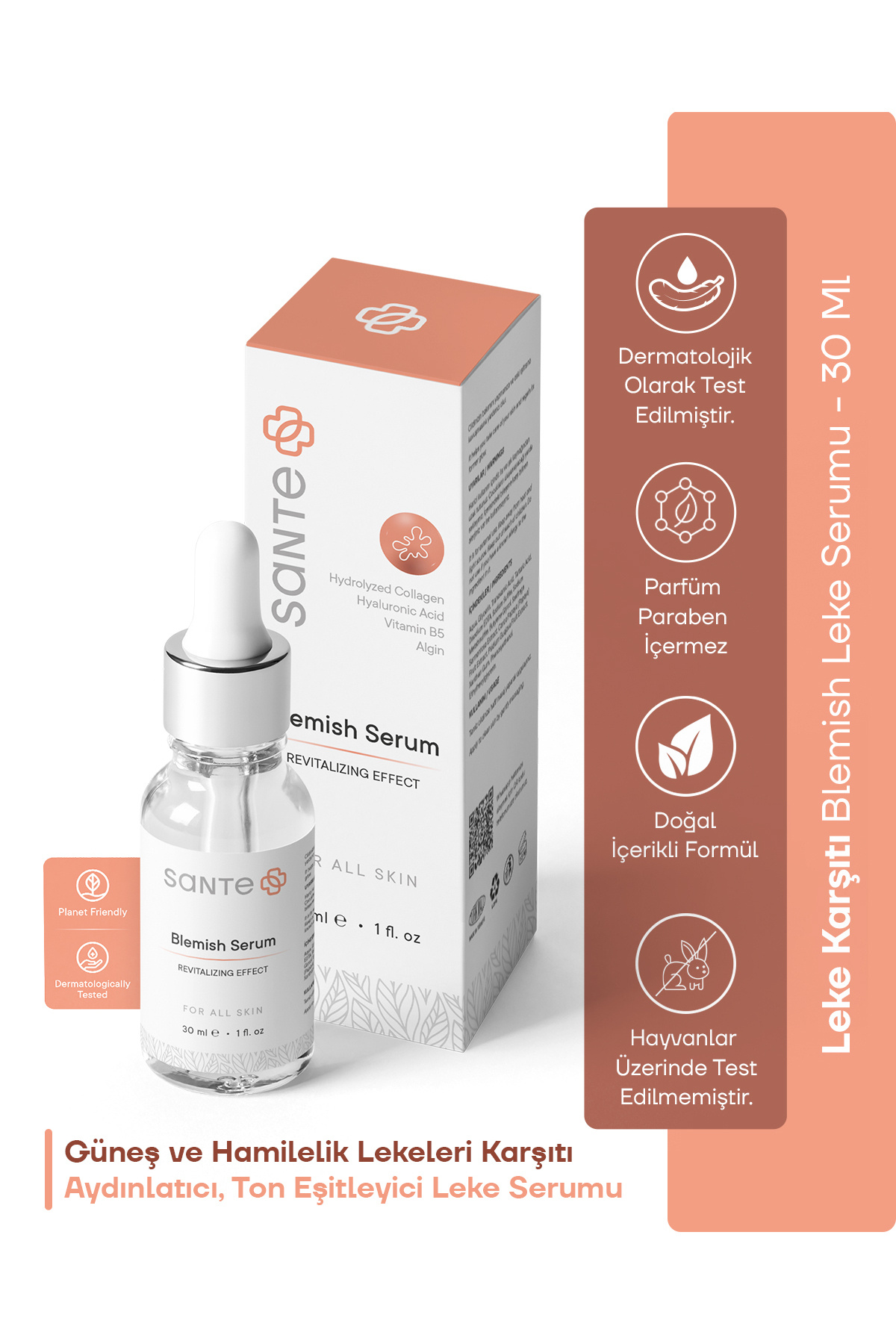 SantePlus Anti Spot Aydınlatıcı Çift Etki Leke Serumu 30 ml ( Kahverengi Lekeler, Hamilelik Lekeleri )